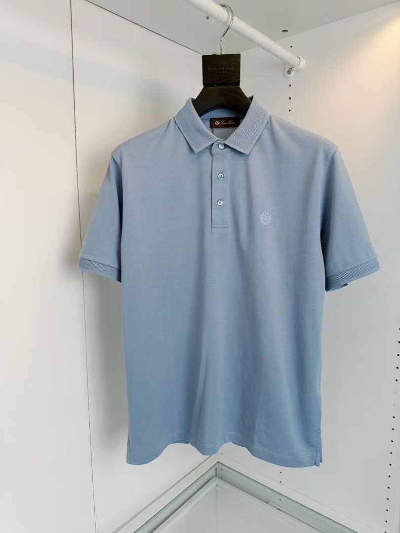 Loro Piana Men's Jersey Cotton Polo Shirt - Embroidered Logo, Knit Collar 1 a1745219327124 6642