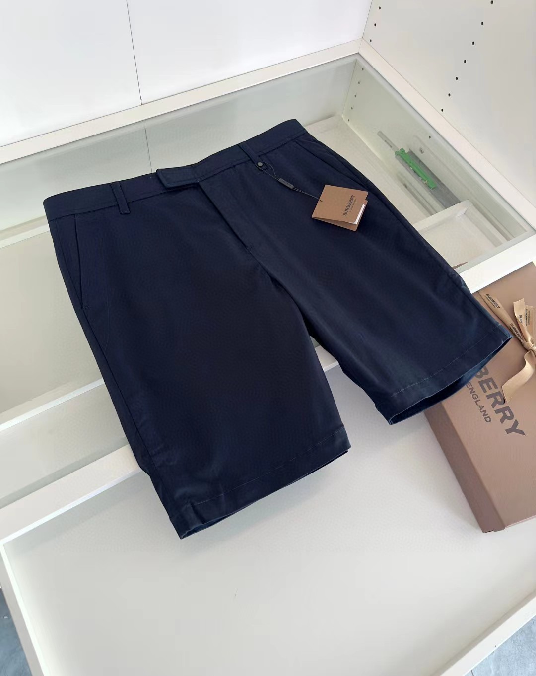 Burberry Men's Cotton Twill Chino Shorts with Webbing Trim - Casual Elegance 2 a1745391790345 2511