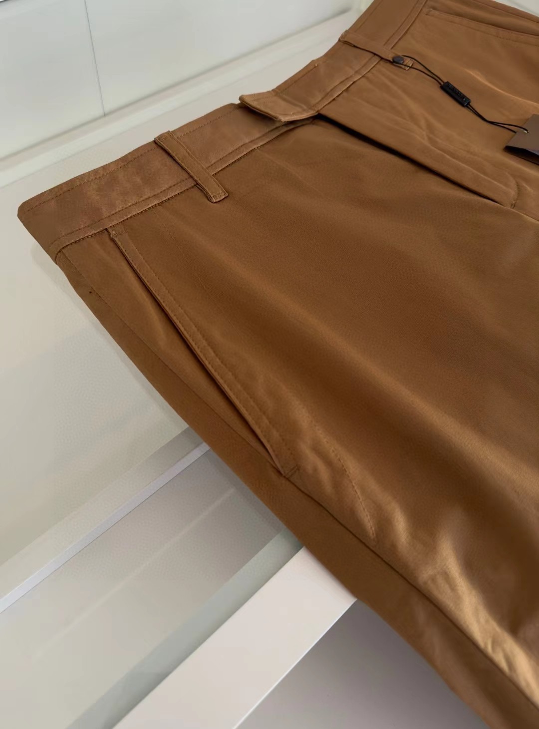 Burberry Men's Khaki Cotton Twill Shorts with Woven Tape Detail 4 a1745391822105 8302
