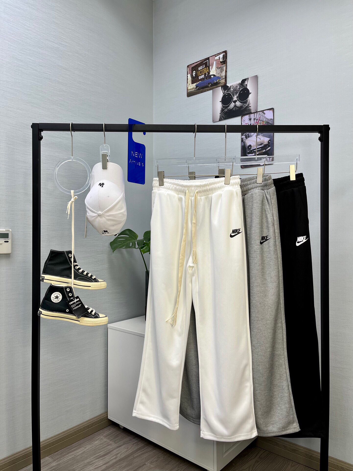 Nike Clothing Pants & Trousers Black Grey White Printing Unisex Casual