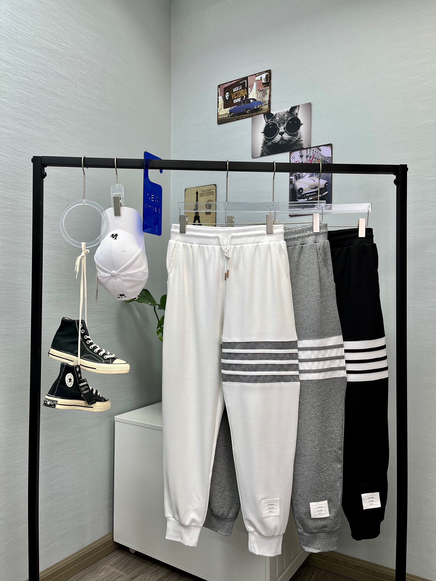 Thom Browne Clothing Pants & Trousers Black Grey White Unisex