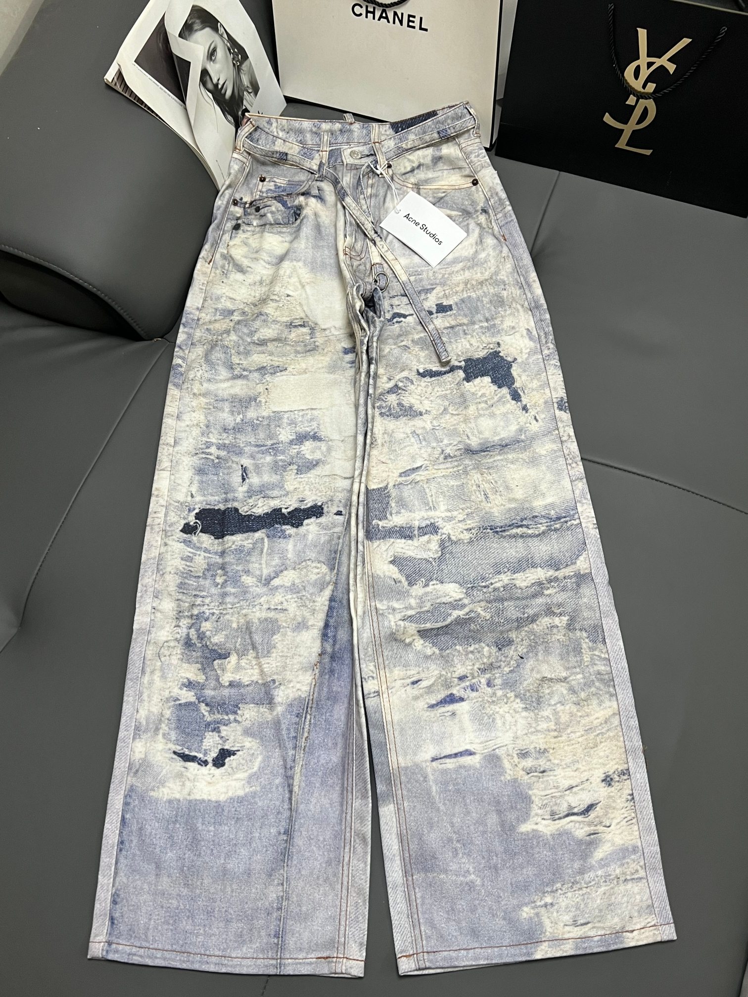 Acne Studios 3D Printed Distressed Wide Leg Jeans - Light Blue Denim 1 a1746360055318 1568