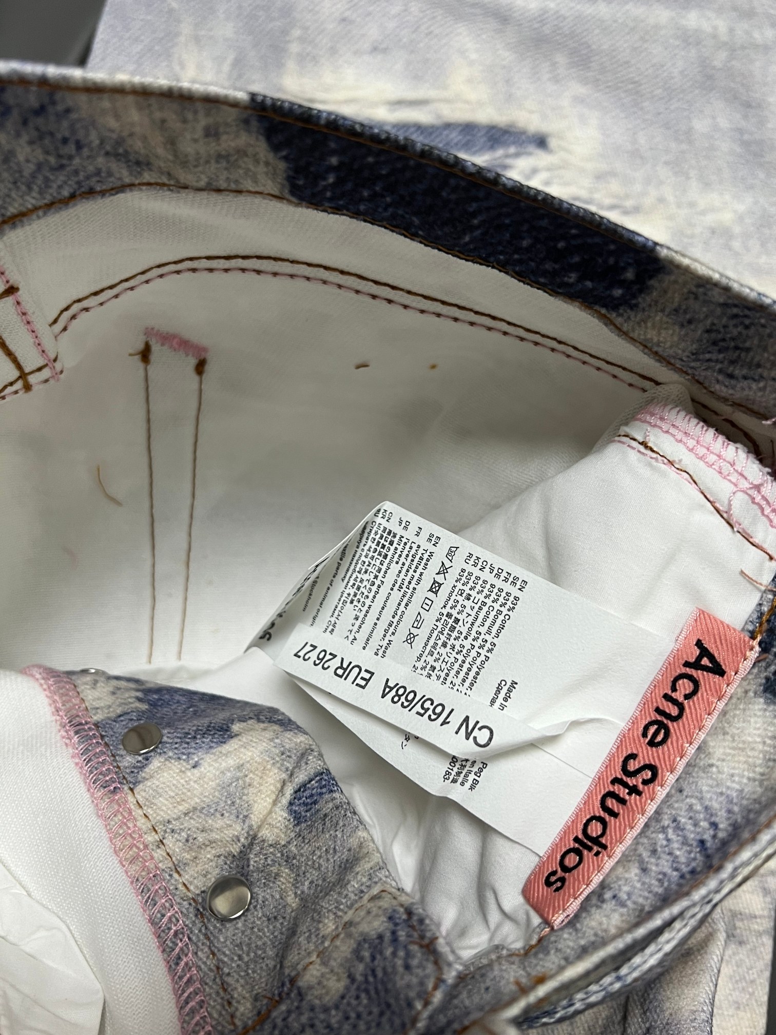 Acne Studios 3D Printed Distressed Wide Leg Jeans - Light Blue Denim 8 a1746360058998 0861