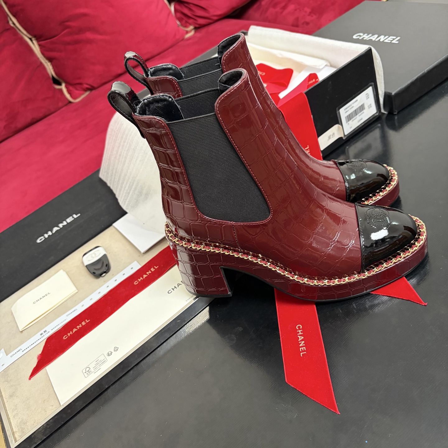 CHANEL 가을/겨울 여성 부츠 슬립온 스트레이트 부츠 라이더 부츠 이탈리아산 천연가죽 아웃솔