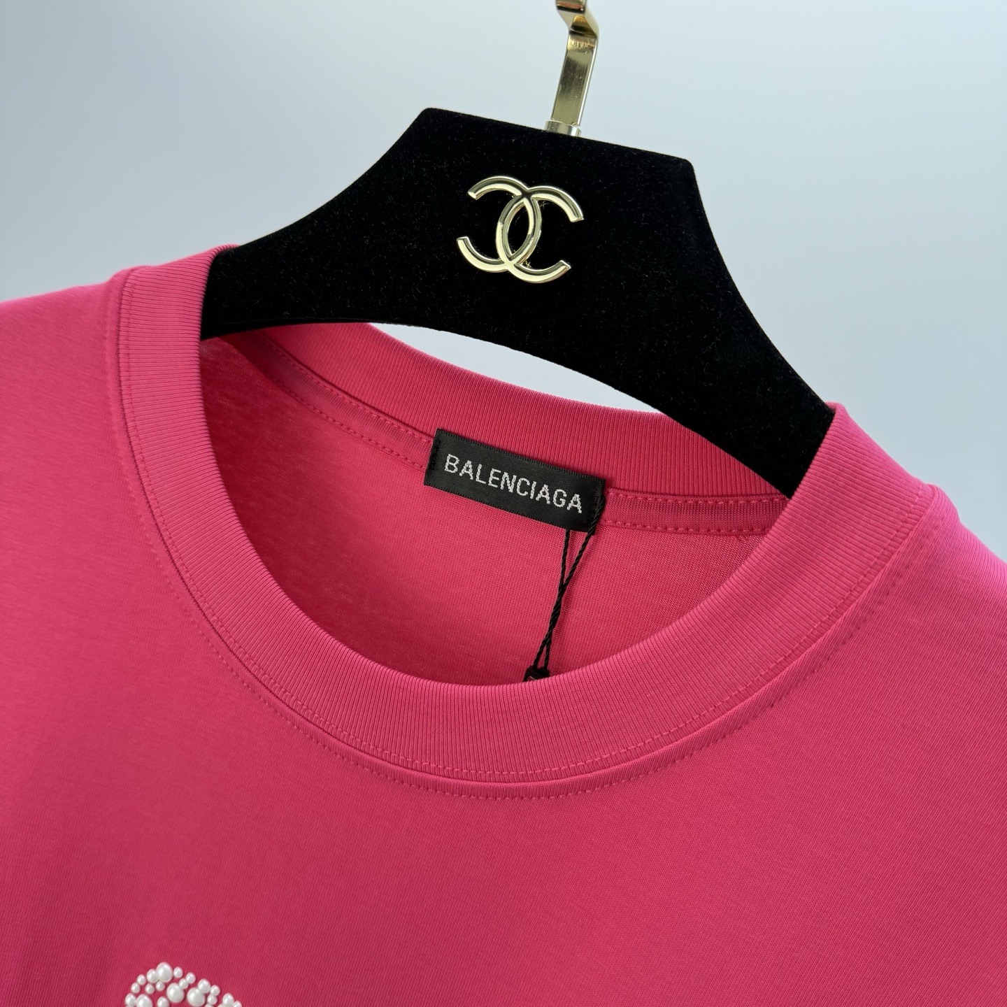 Balenciaga Rhinestone Logo Black Cotton T-Shirt Short Sleeve Unisex 4 i1749136287010 311 0 2