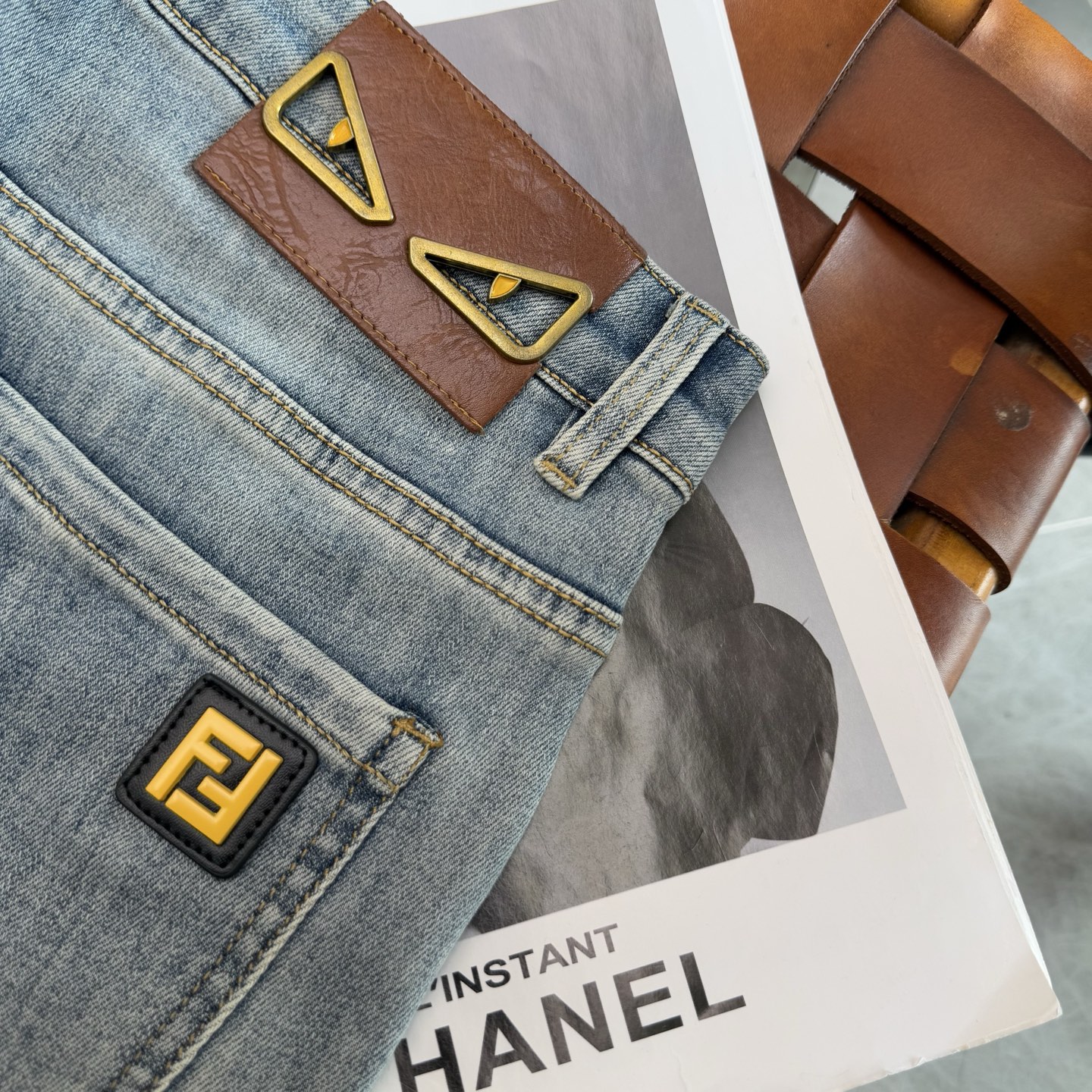 Men's Straight-Leg Jeans in Soft Cotton Denim with Subtle Logo Detail. 7 i1749388570860 8227 0 4