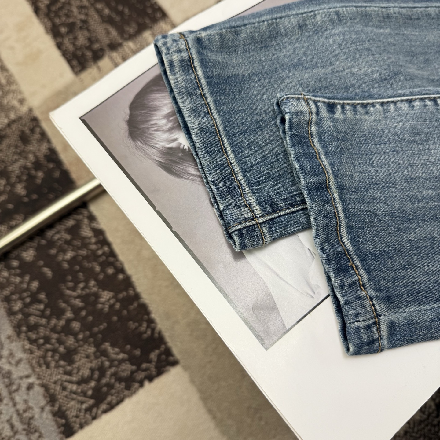 Men's Straight-Leg Cotton Denim Jeans with Embossed Logo Accent, Sizes 29-38 8 i1750160764195 182 0 3