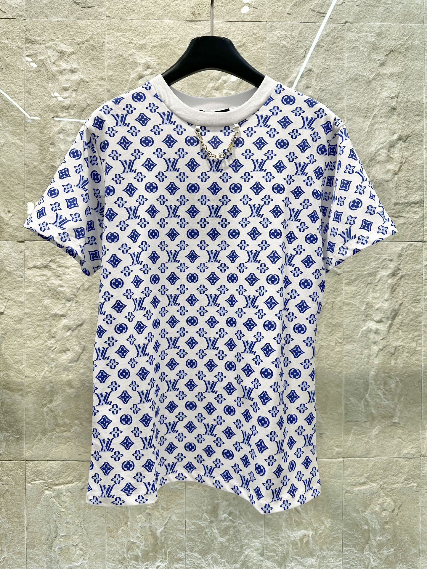 Louis Vuitton Kleding T-Shirt Blauw Korte mouw