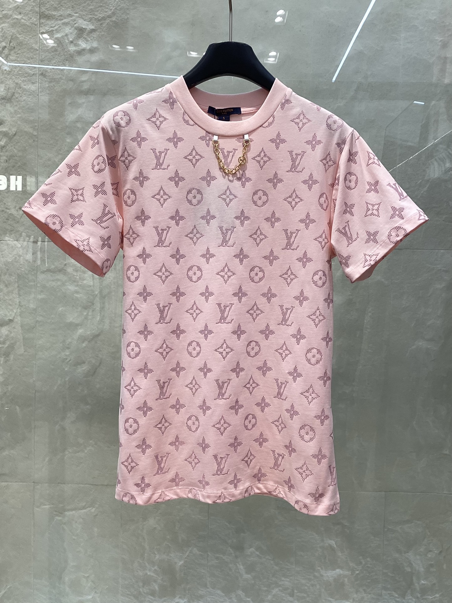 Louis Vuitton Kleding T-Shirt Abrikos kleur Roze Afdrukken