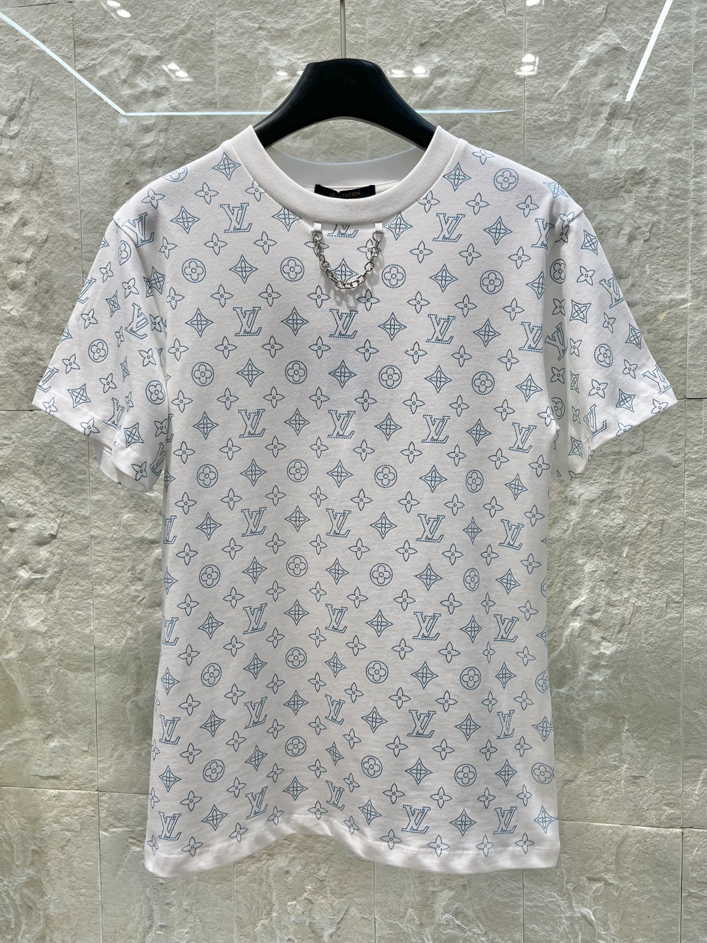 Louis Vuitton Kleding T-Shirt Blauw Korte mouw