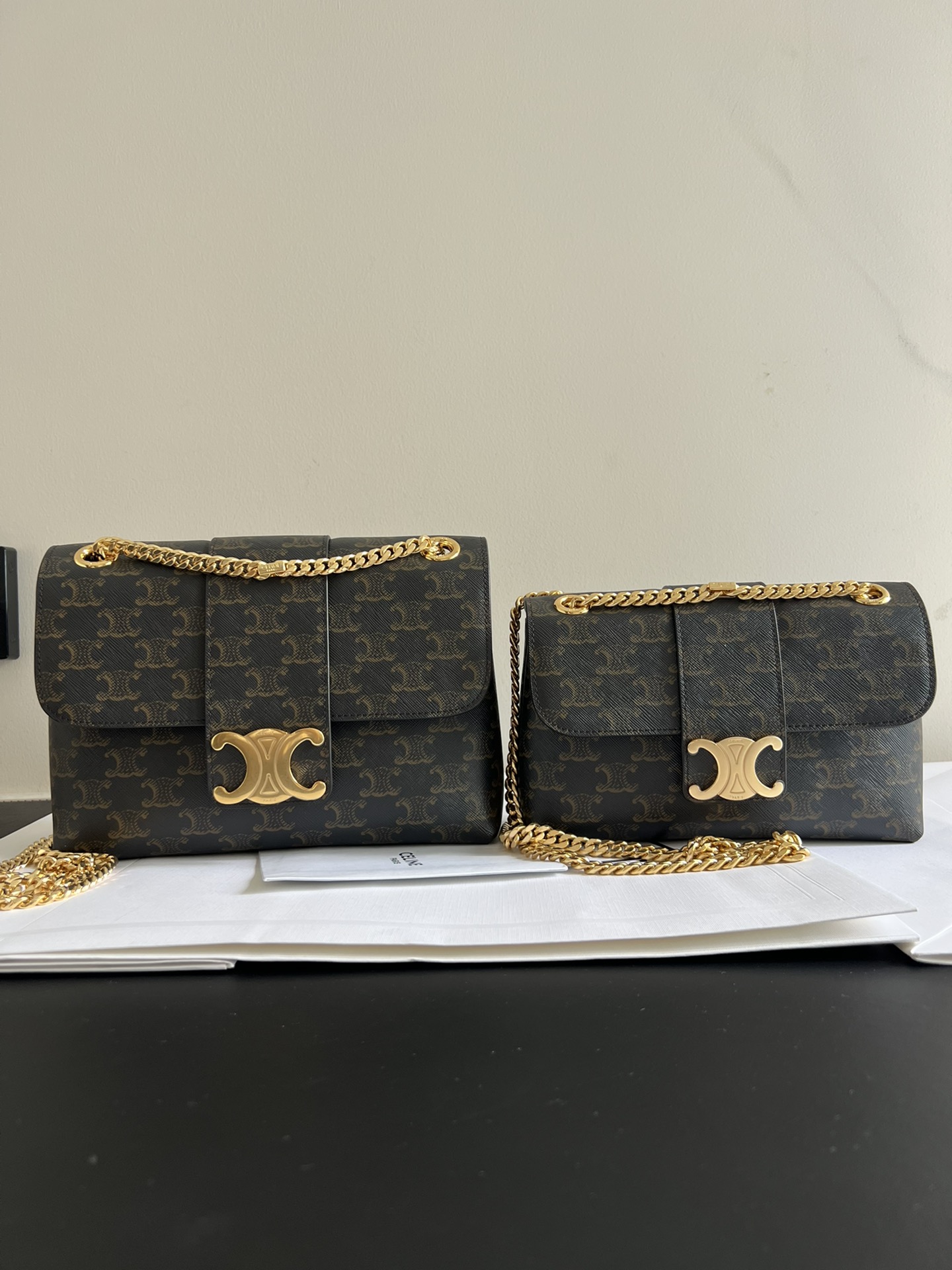 Celine 25cm and 23cm set pictures teen genuine special grade all steel, leather imported from Italy expensive sheepskin lining, hardware special