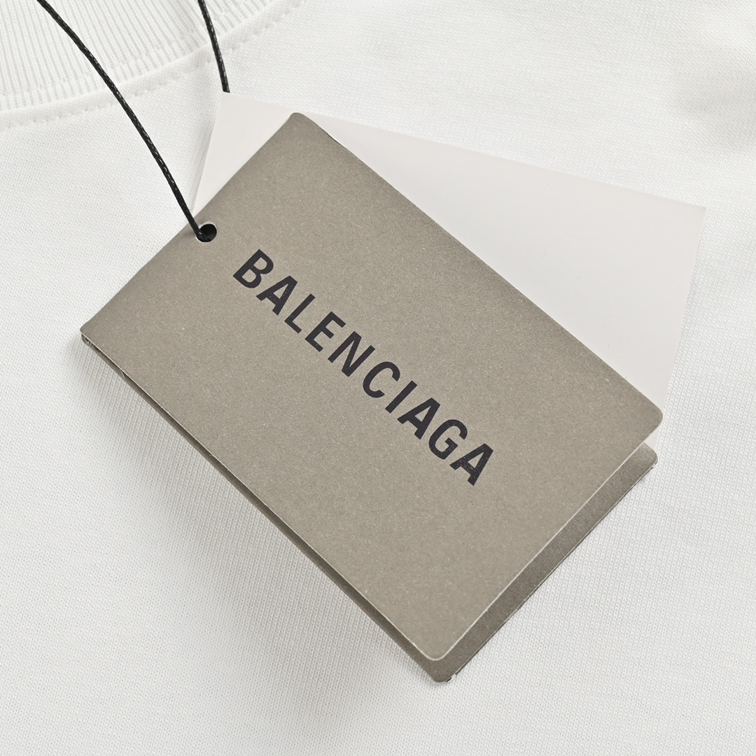 Balenciaga/巴黎世家 冰裂纹大破坏短袖 定织定染260g精梳棉