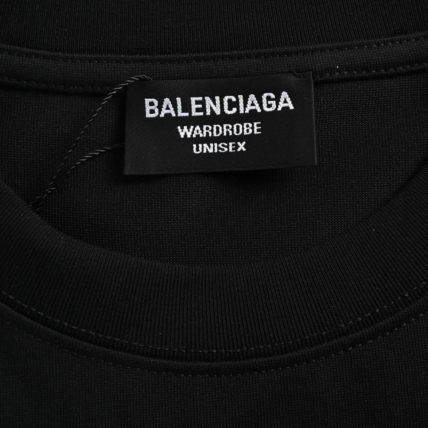 Balenciaga/巴黎世家 斑驳字母植绒印花短袖 黑色 白色