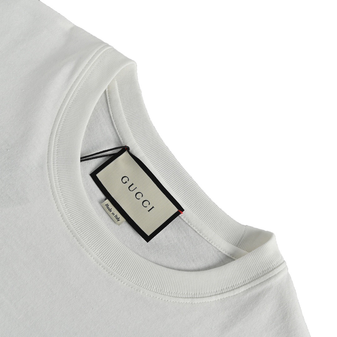 Gucci /古驰 23ss 双G互扣条纹短袖