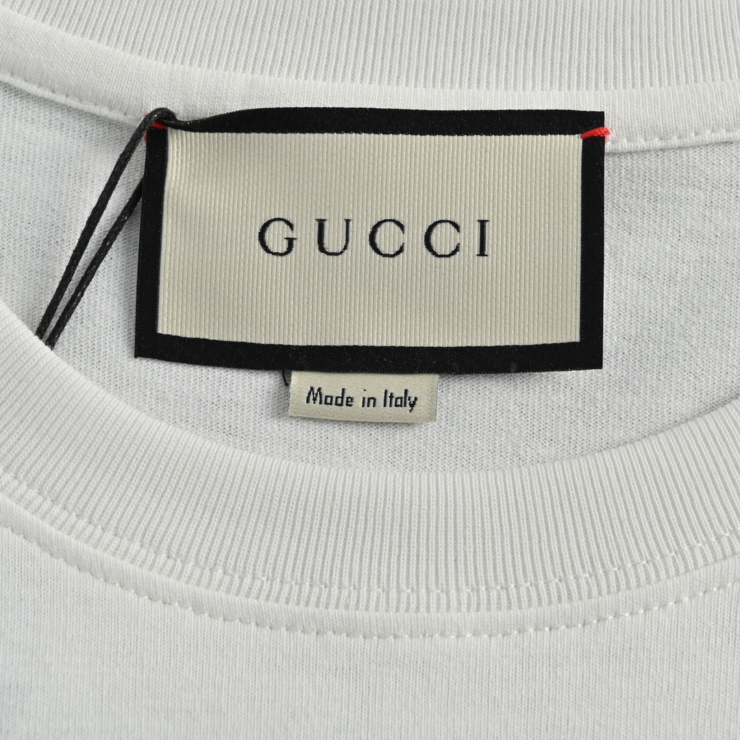 Gucci /古驰 23ss 双G互扣条纹短袖