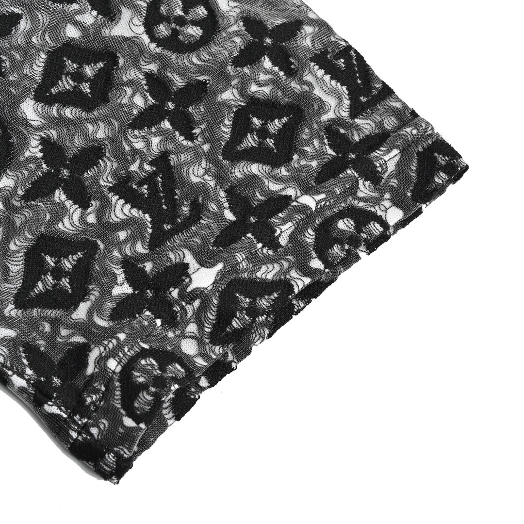 Louis Vuitton/路易威登 23ss 双层网纱提花老花短袖-Chinese UA Cheap High Quatity Brand Clothes Bags handbags Sneakers wholesale wholesaler seller from China Factory suppliers Fashion Clothing Shoes best Quality Beautiful Price Louis Vuitton/路易威登 23ss 双层网纱提花老花短袖