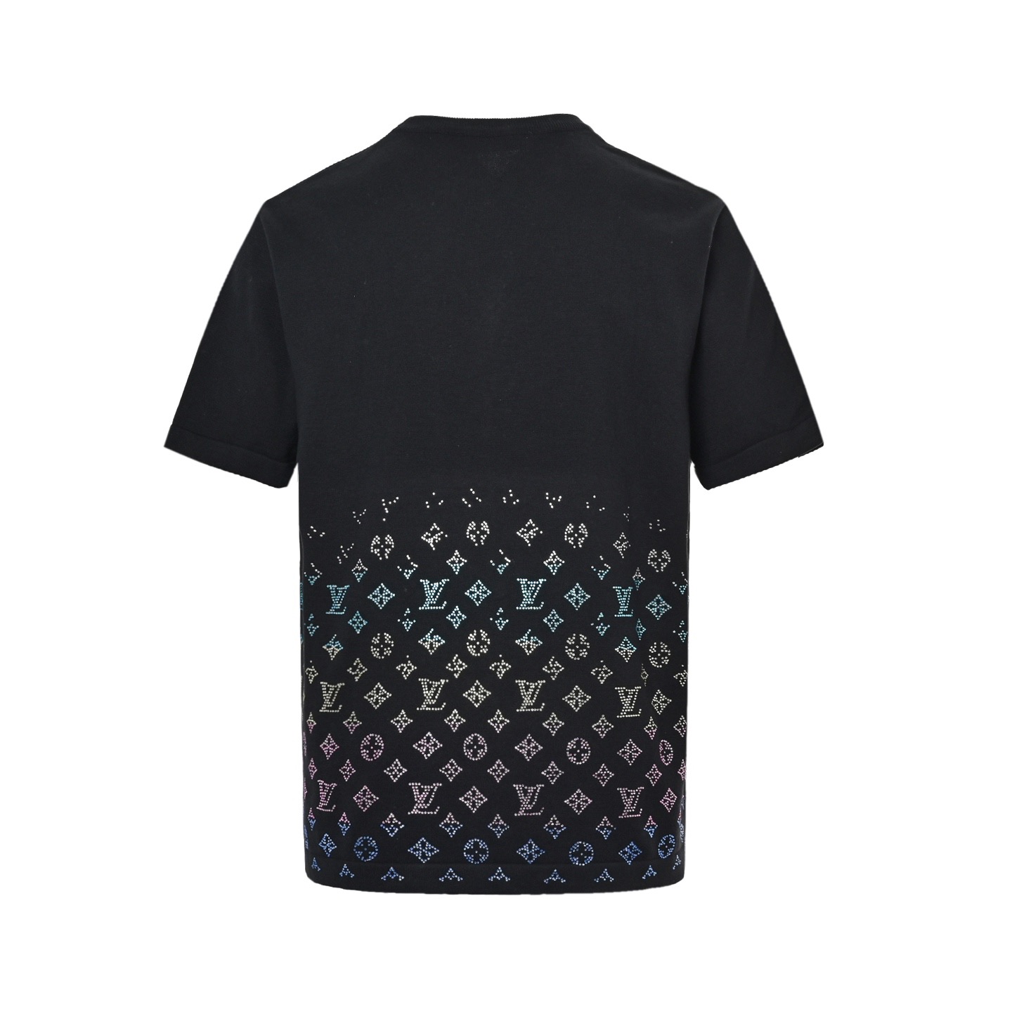 Louis Vuitton/路易威登 25ss 渐变老花彩钻针织短袖 黑色 白色