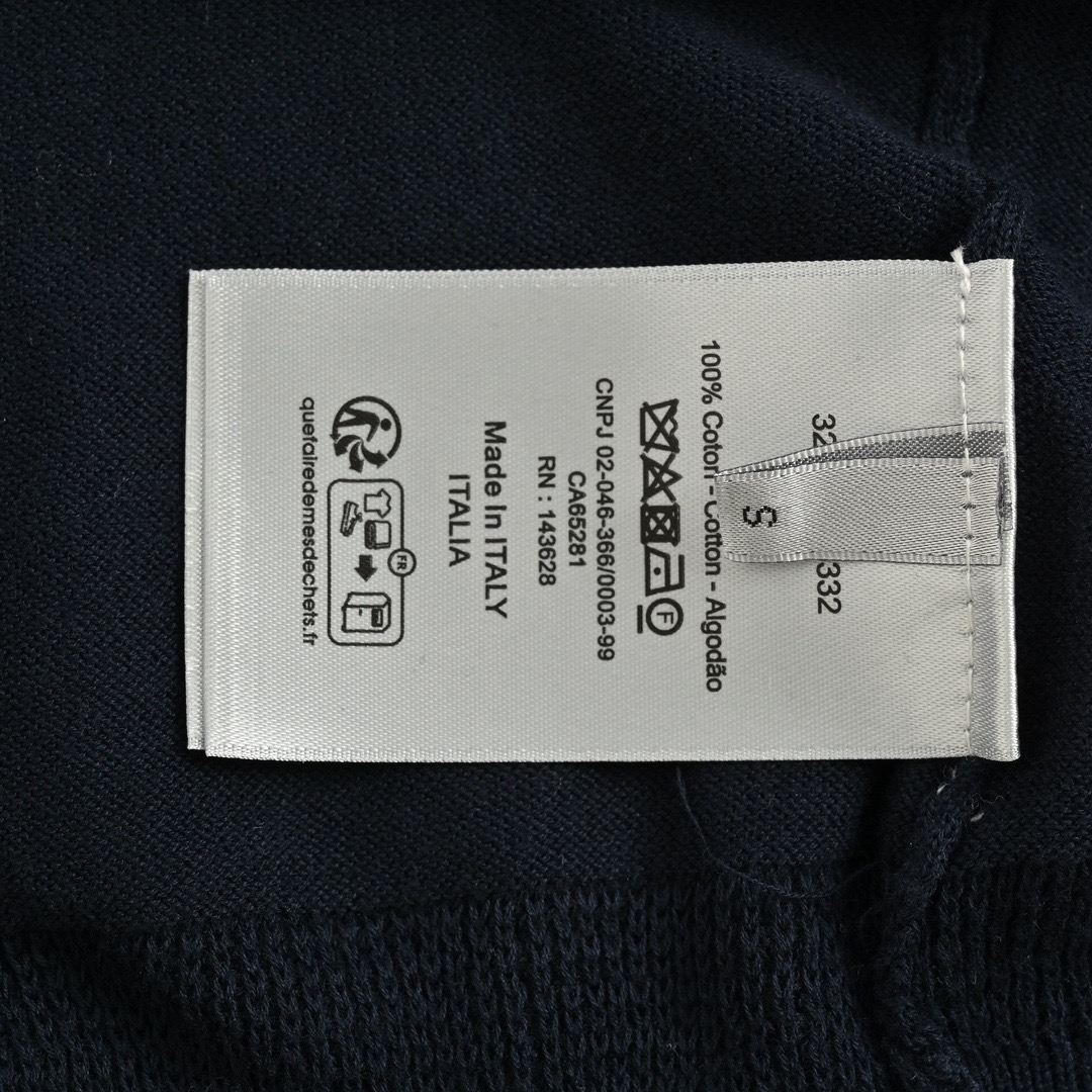 Dior/迪奥 24ss 刺绣小标针织Polo短袖 深蓝色
