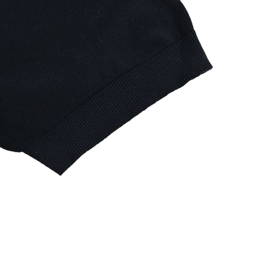 Dior/迪奥 24ss 刺绣小标针织Polo短袖 深蓝色