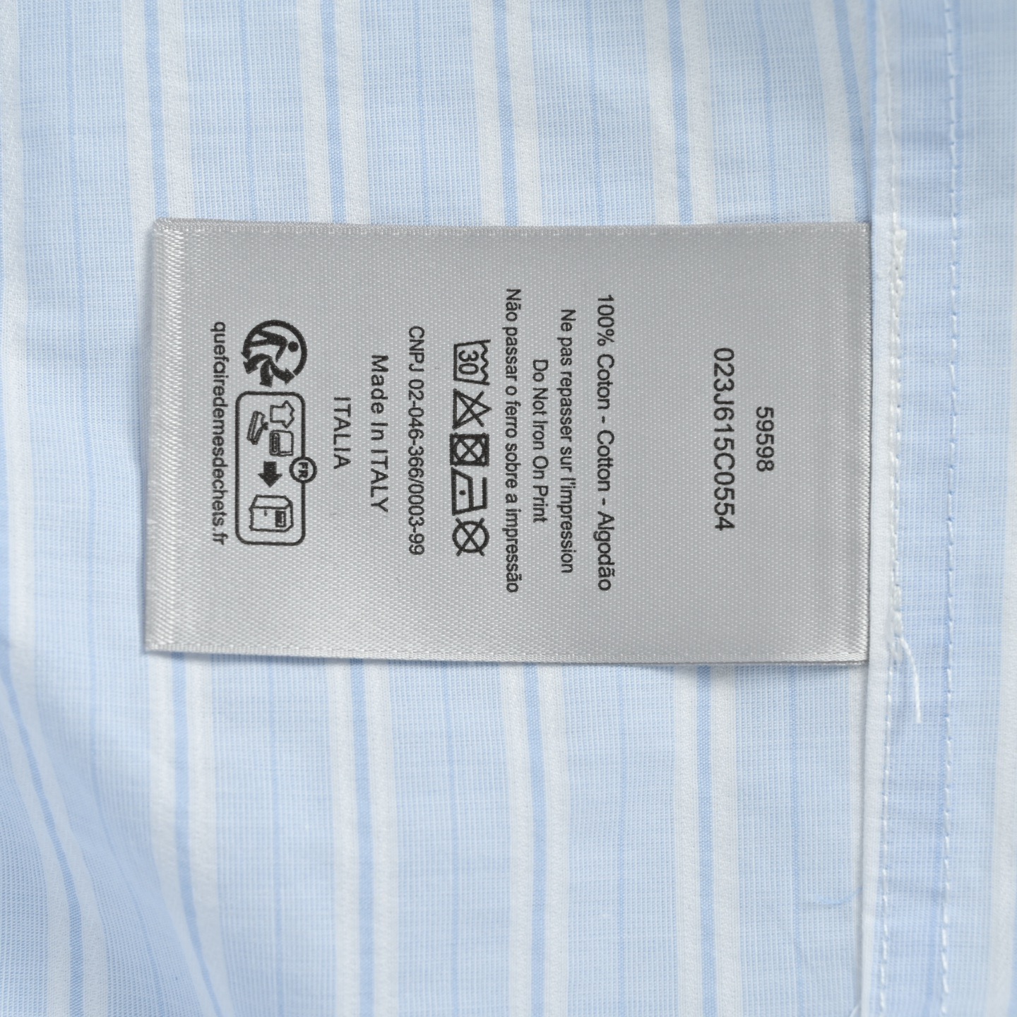 Dior/迪奥 24ss 小标刺绣半拉链条纹短袖衬衫