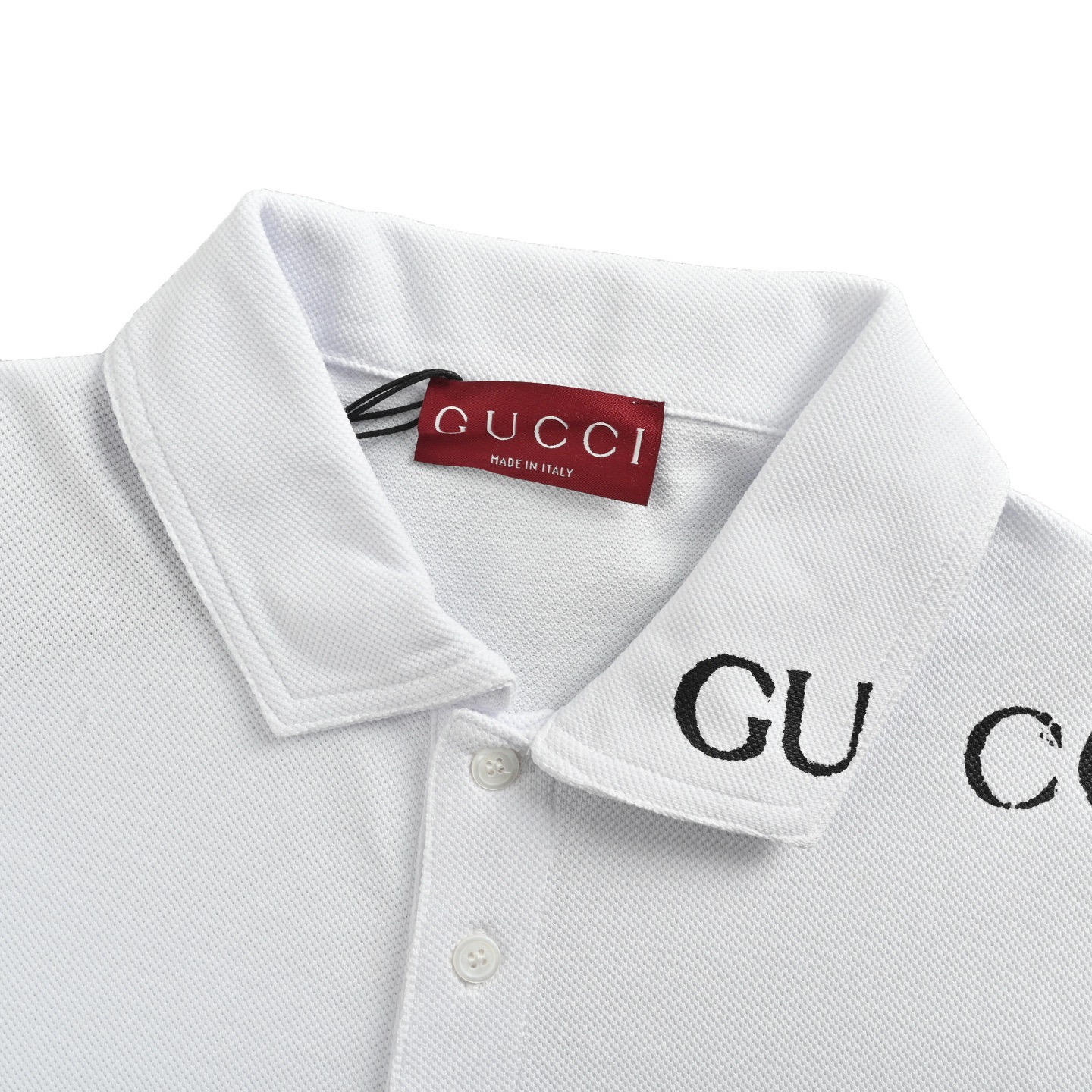 Gucci/古驰 25ss 领口字母印花Polo短袖