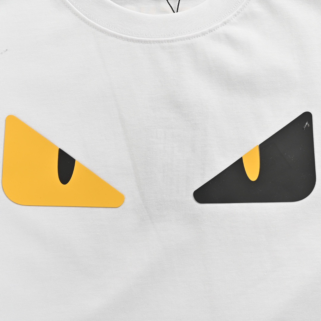 Fendi/芬迪 经典小怪兽胶皮眼睛短袖黑色/白色