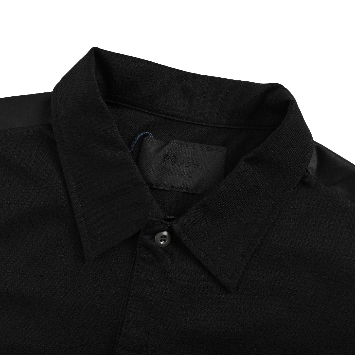 Prada/普拉达 25ss 三角标尼龙口袋拼接Polo短袖