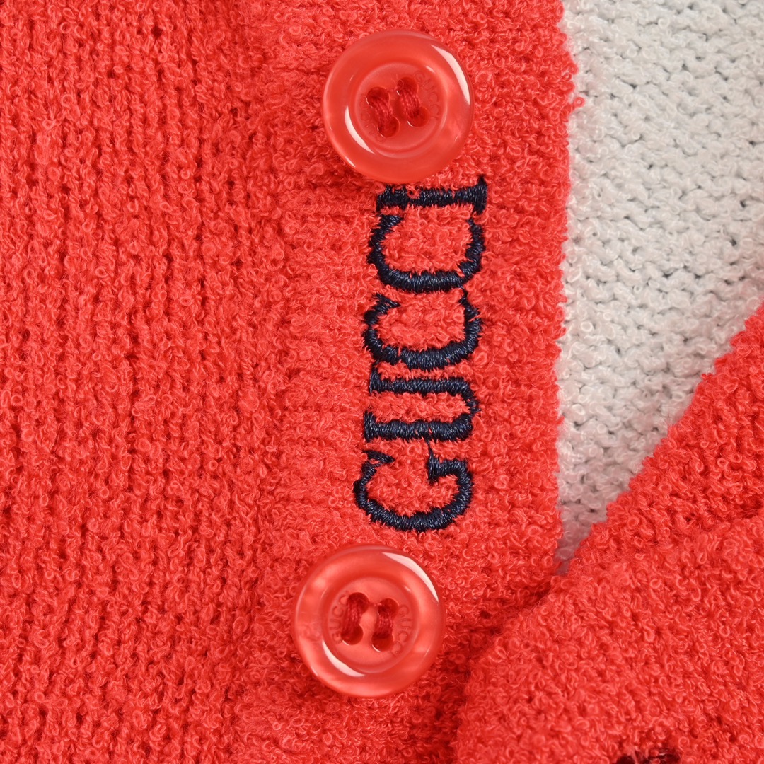 Gucci/古驰 24ss 撞色条纹拼接针织Polo短袖