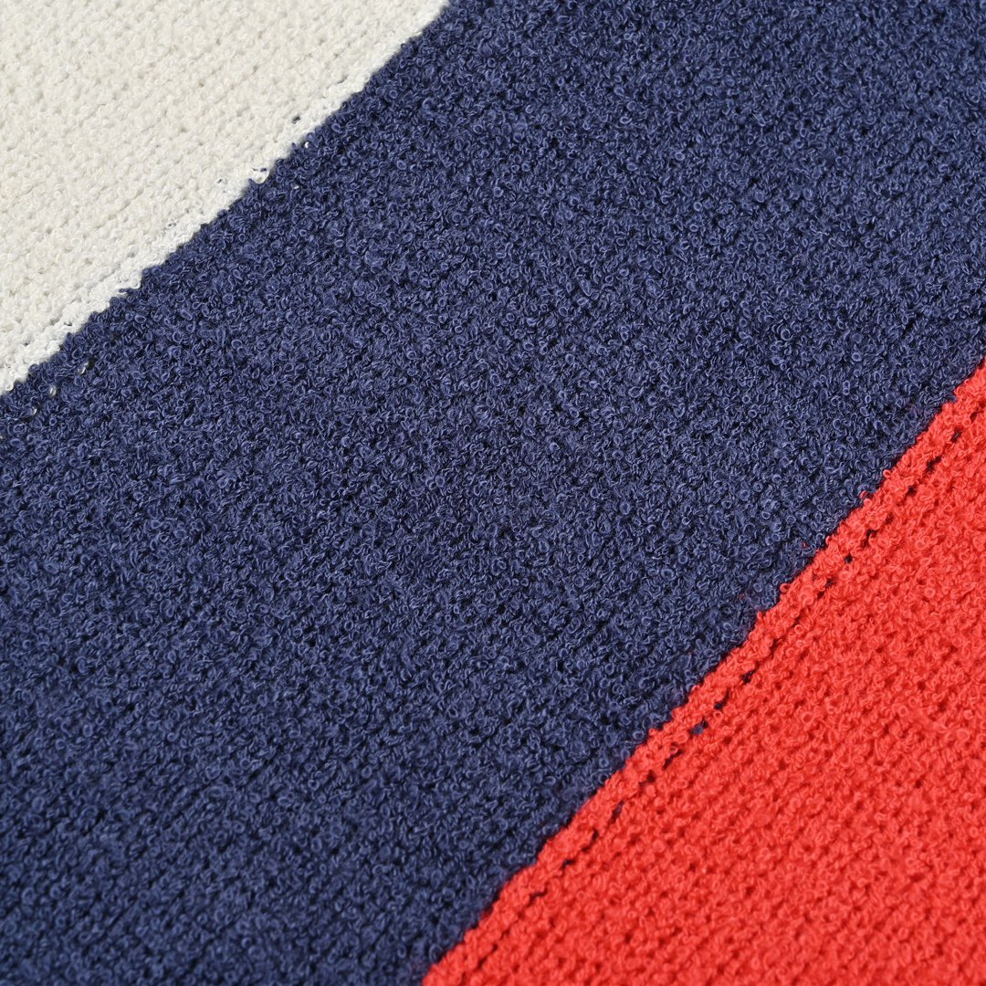 Gucci/古驰 24ss 撞色条纹拼接针织Polo短袖