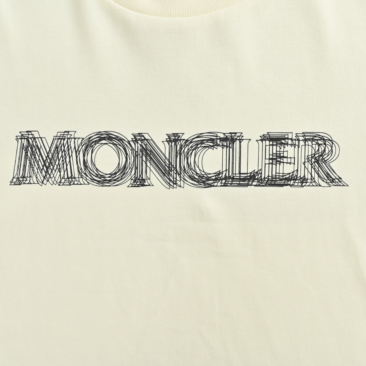 Moncler/蒙口 25ss 线条重影字母印花短袖