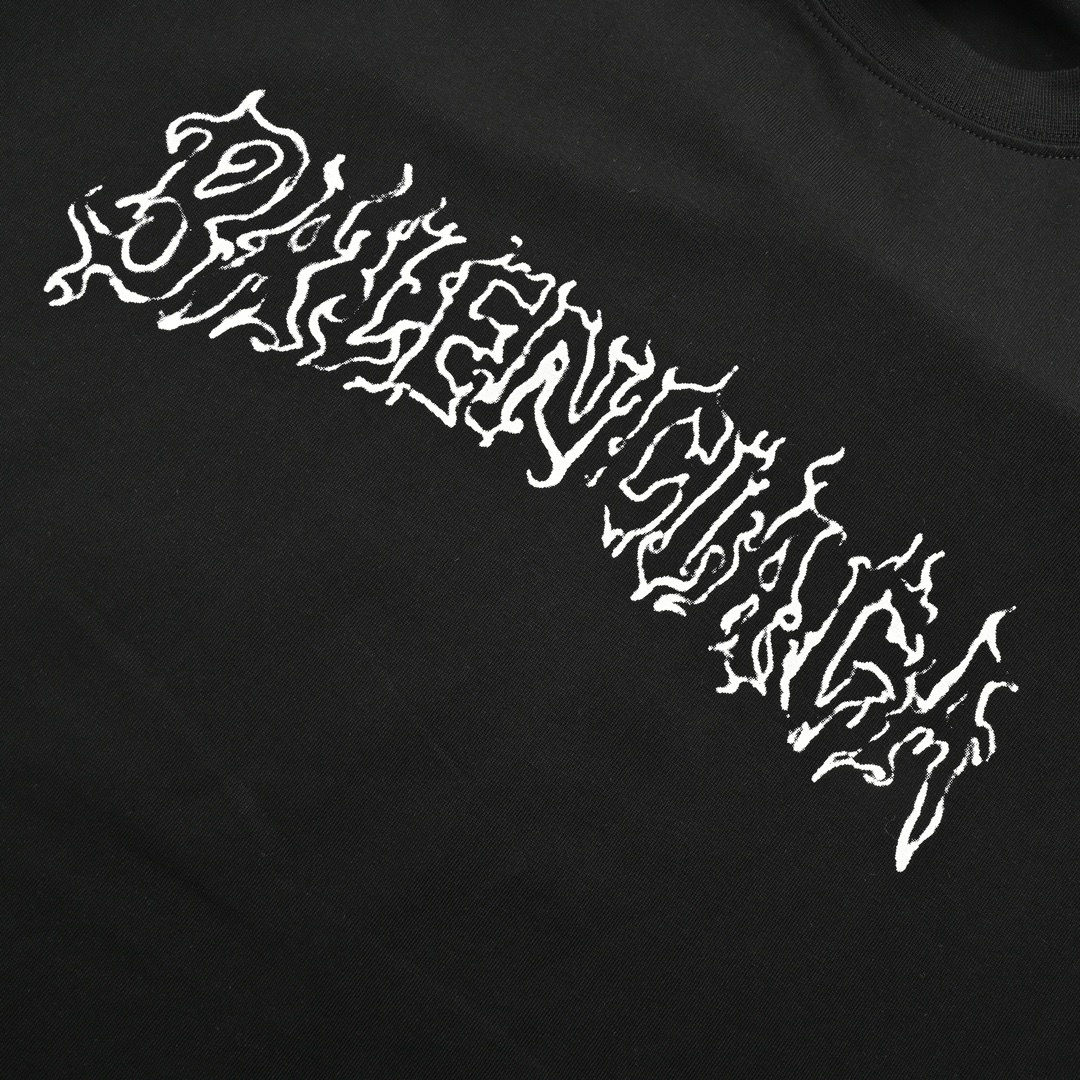 Balenciaga/巴黎世家 24ss 龙年火焰字母印花短袖