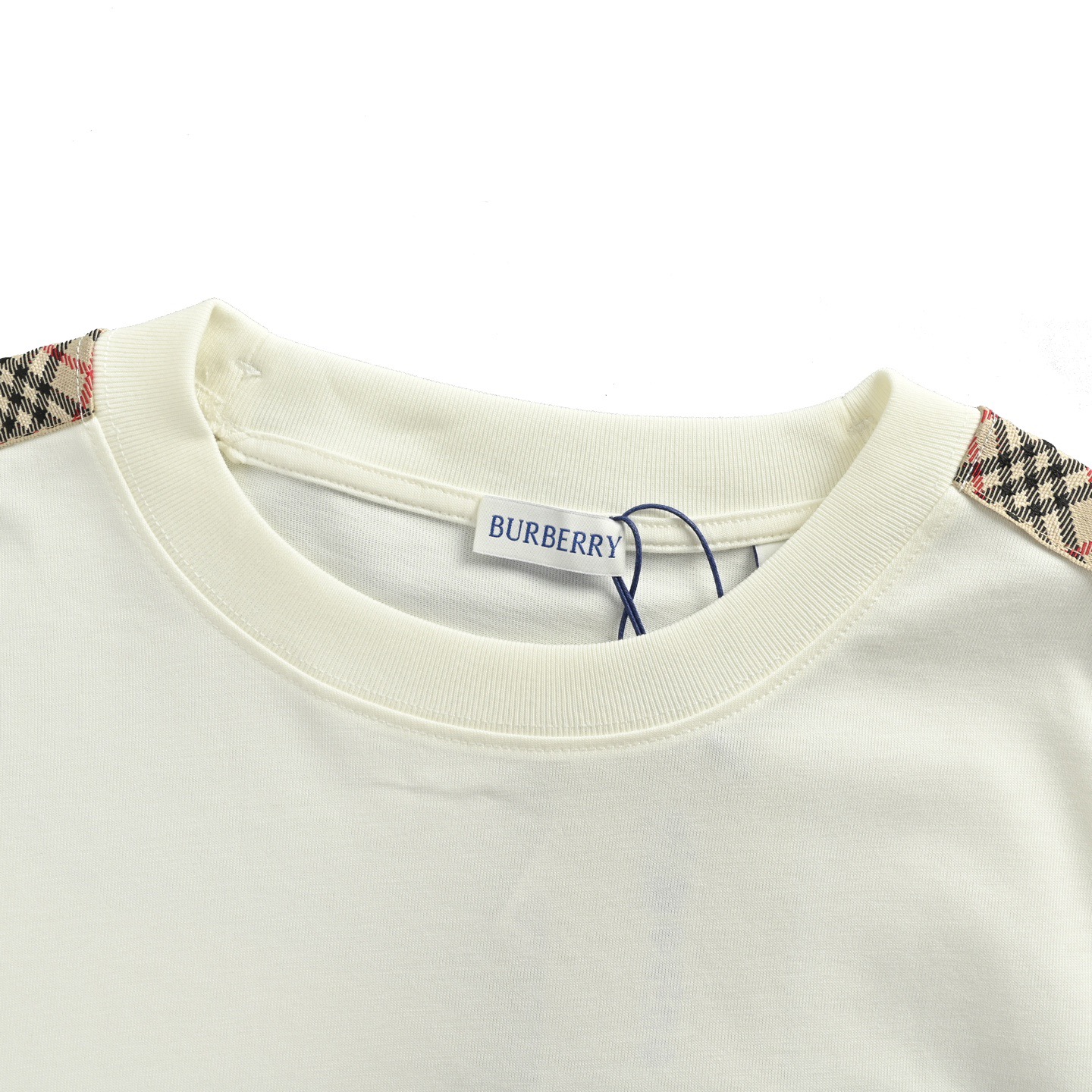 Burberry/巴宝莉 25ss 战马刺绣肩部格纹织带短袖-Chinese UA Cheap High Quatity Brand Clothes Bags handbags Sneakers wholesale wholesaler seller from China Factory suppliers Fashion Clothing Shoes best Quality Beautiful Price Burberry/巴宝莉 25ss 战马刺绣肩部格纹织带短袖