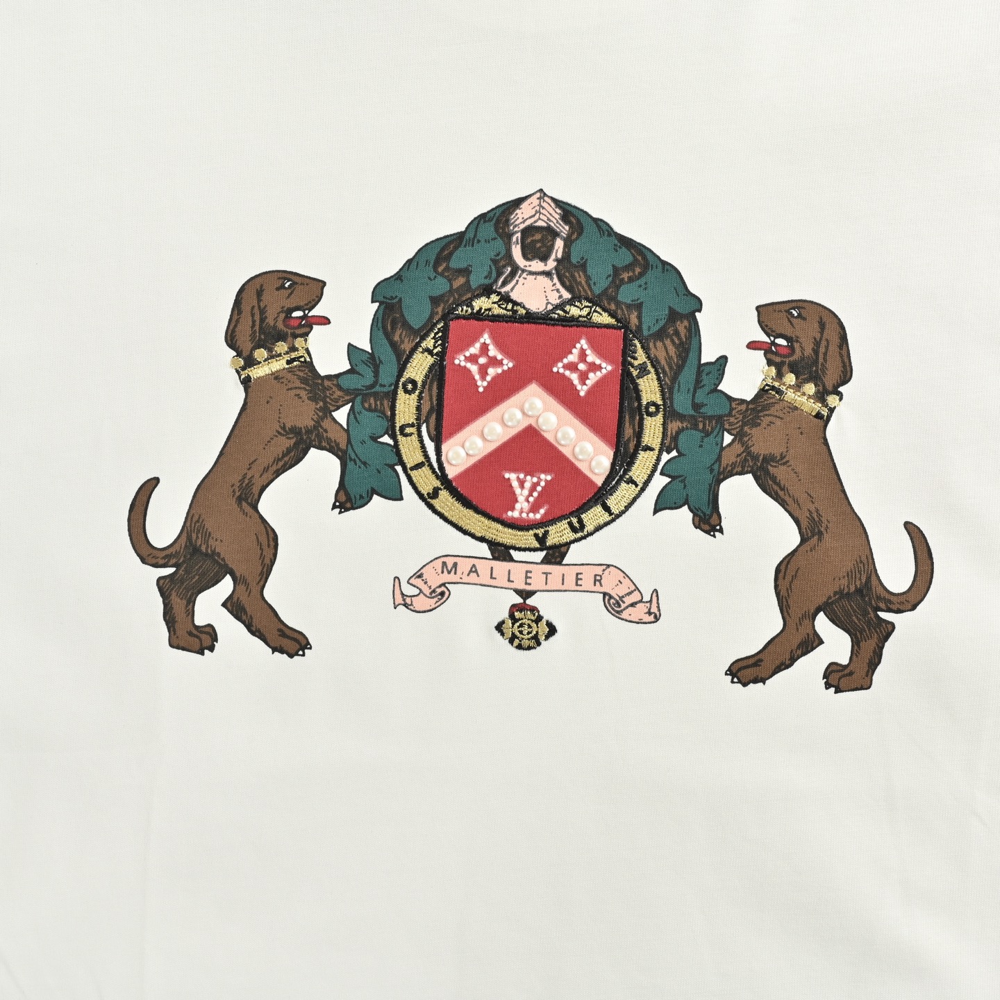 Louis Vuitton/路易威登 25ss 双狗徽标印花短袖-Chinese UA Cheap High Quatity Brand Clothes Bags handbags Sneakers wholesale wholesaler seller from China Factory suppliers Fashion Clothing Shoes best Quality Beautiful Price Louis Vuitton/路易威登 25ss 双狗徽标印花短袖