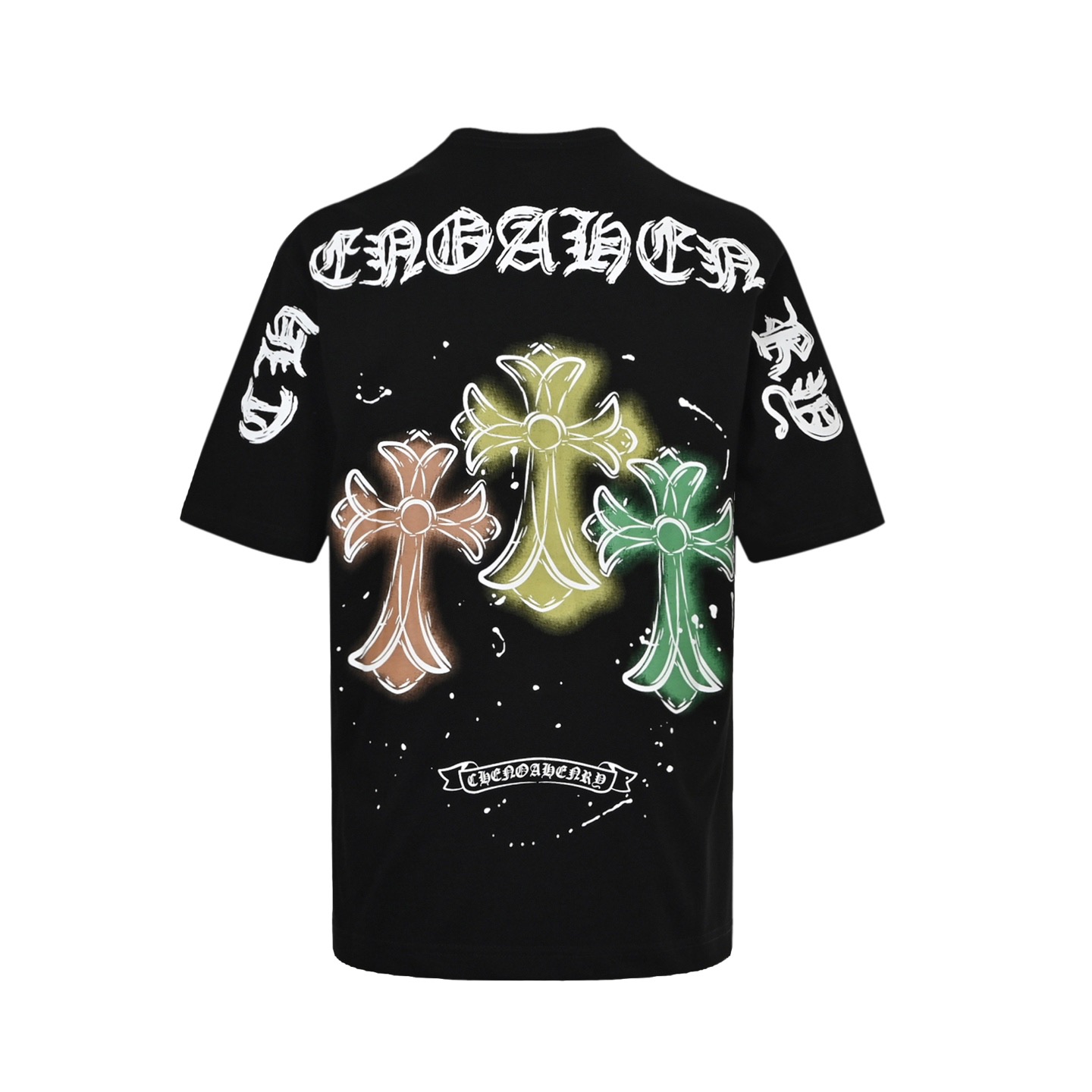 Chrome Hearts/克罗心 霓虹十字架印花短袖