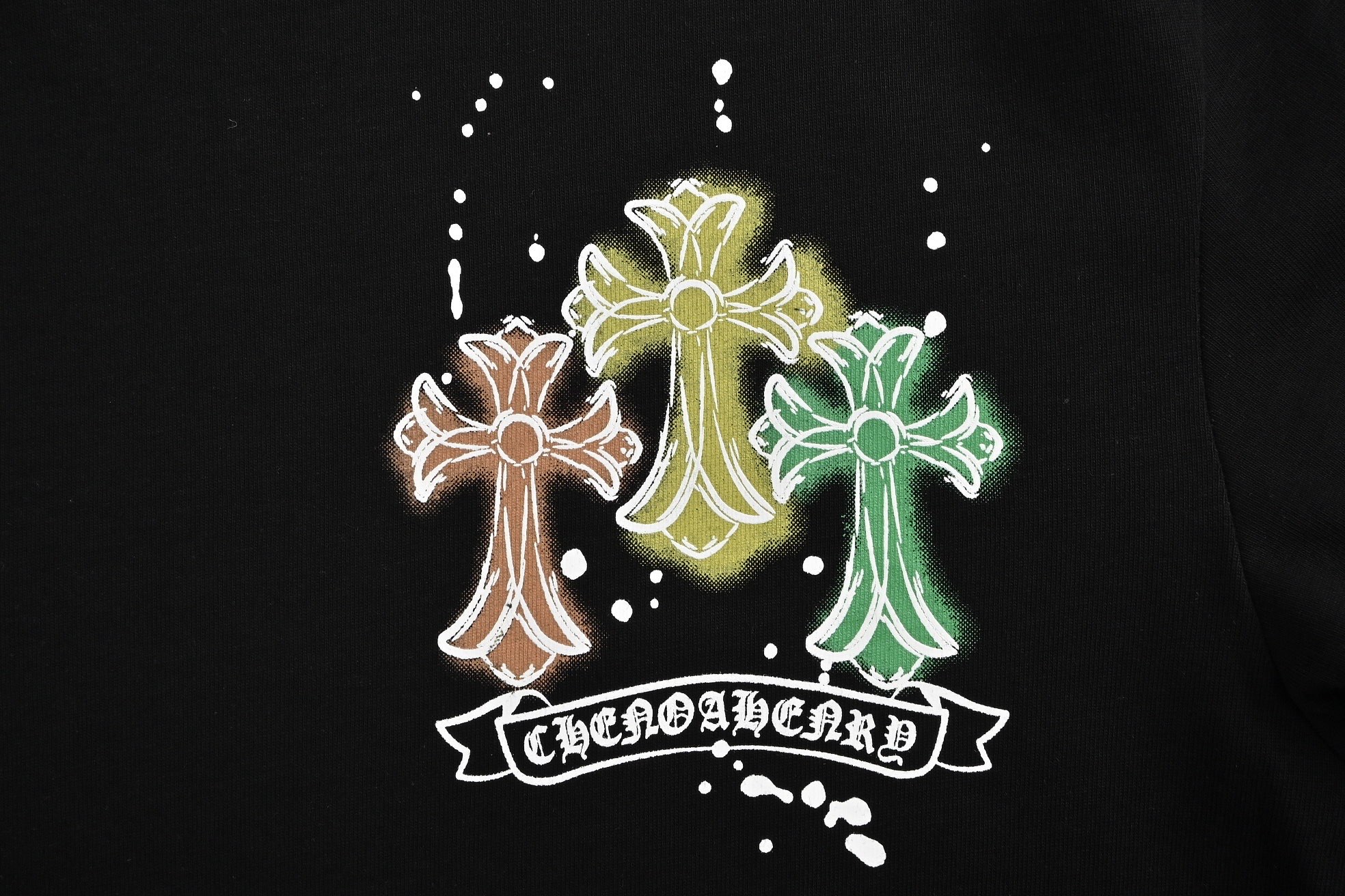 Chrome Hearts/克罗心 霓虹十字架印花短袖