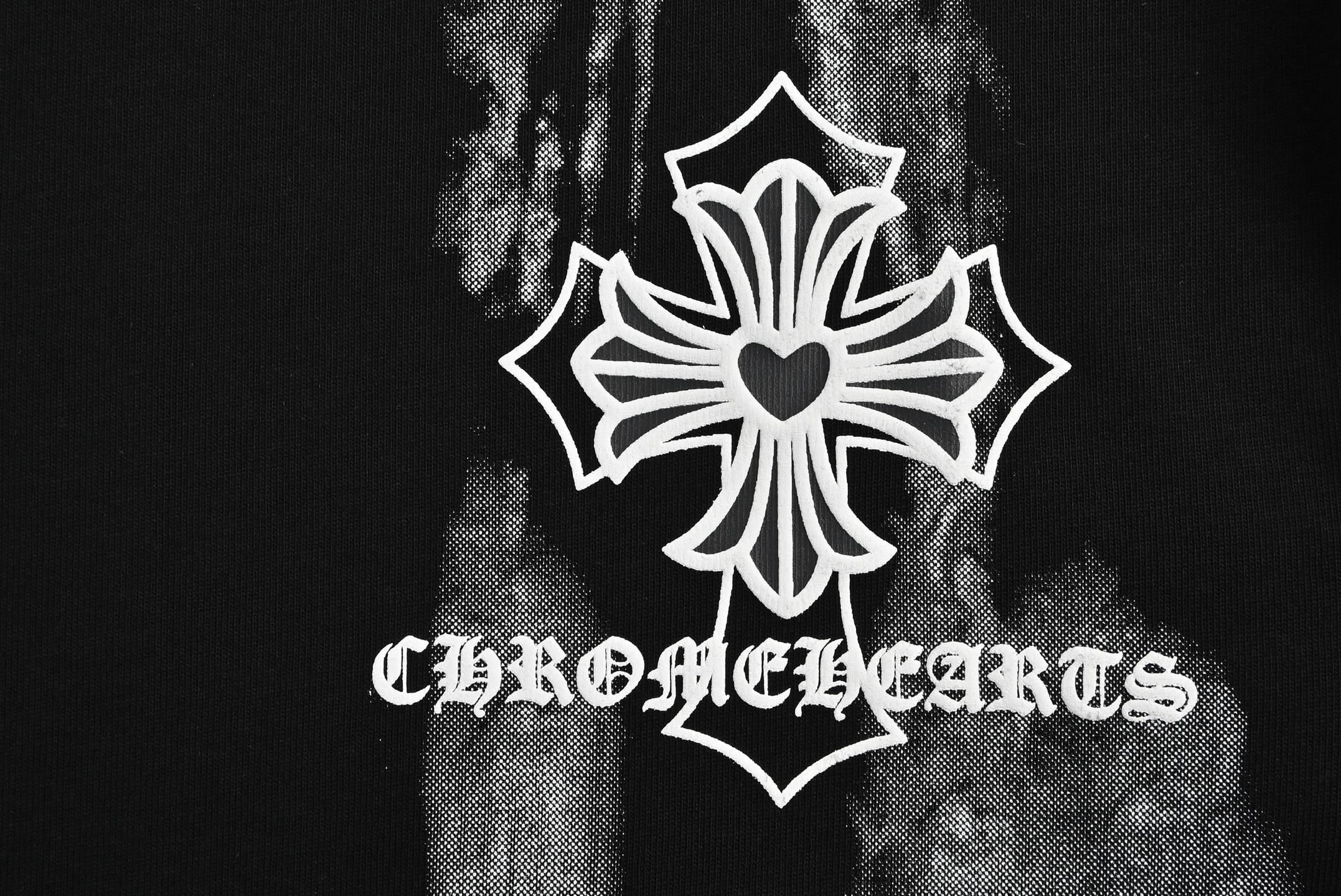 Chrome Hearts/克罗心 25ss 晕染十字架发泡印花短袖