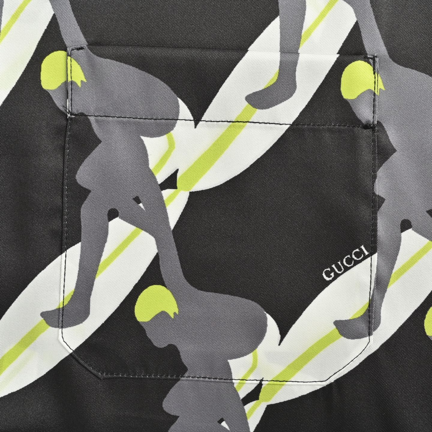 Gucci/古驰 25ss 冲浪桑蚕丝套装短袖衬衫