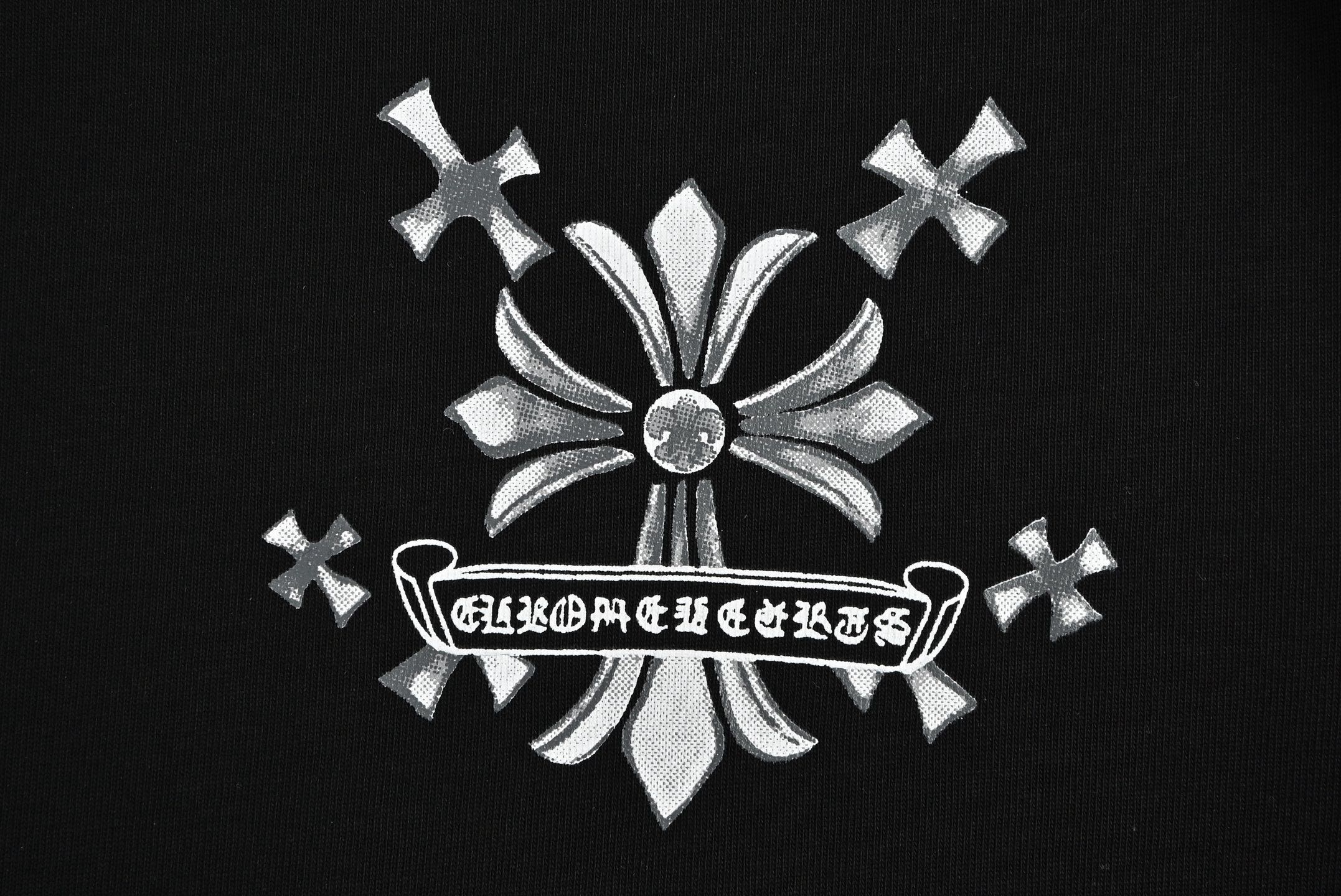 Chrome Hearts/克罗心 25ss 梵文十字架做旧印花短袖