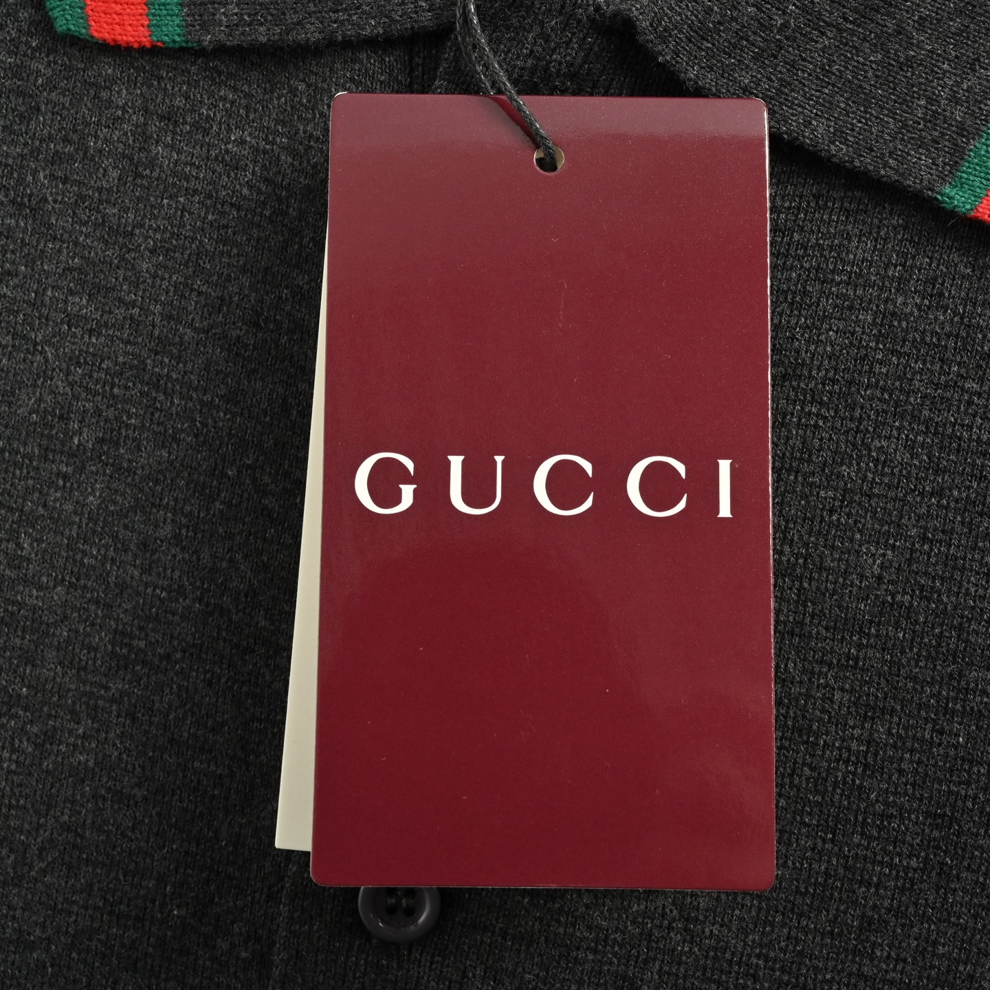 Gucci/古驰 25ss 红绿提花领针织Polo短袖
