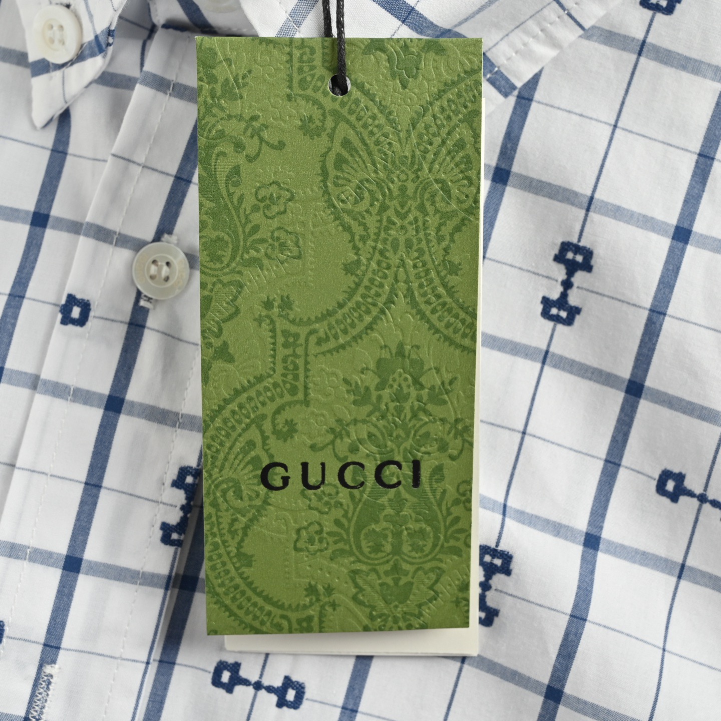 Gucci/古驰 24ss 马衔扣提花短袖衬衫