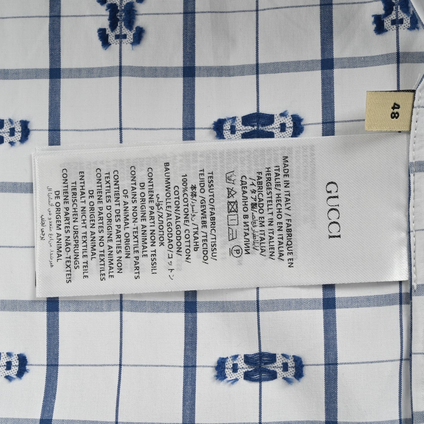 Gucci/古驰 24ss 马衔扣提花短袖衬衫