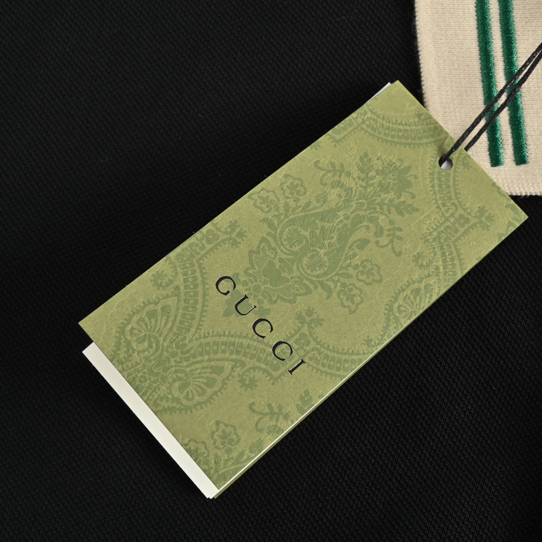Gucci/古驰 经典领口双G刺绣Polo短袖