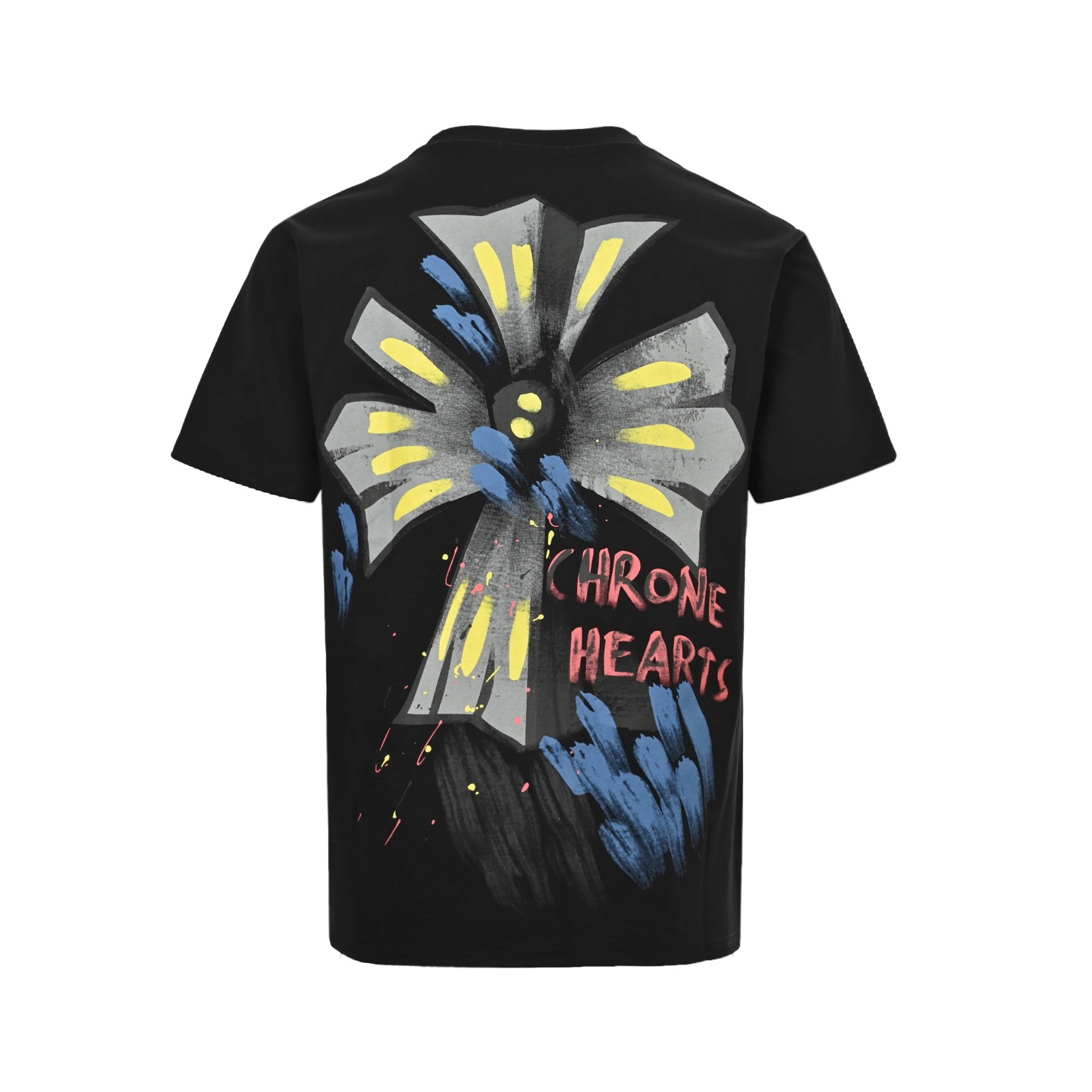 Chrome Hearts/克罗心 25ss 手绘涂鸦十字架印花短袖 黑色