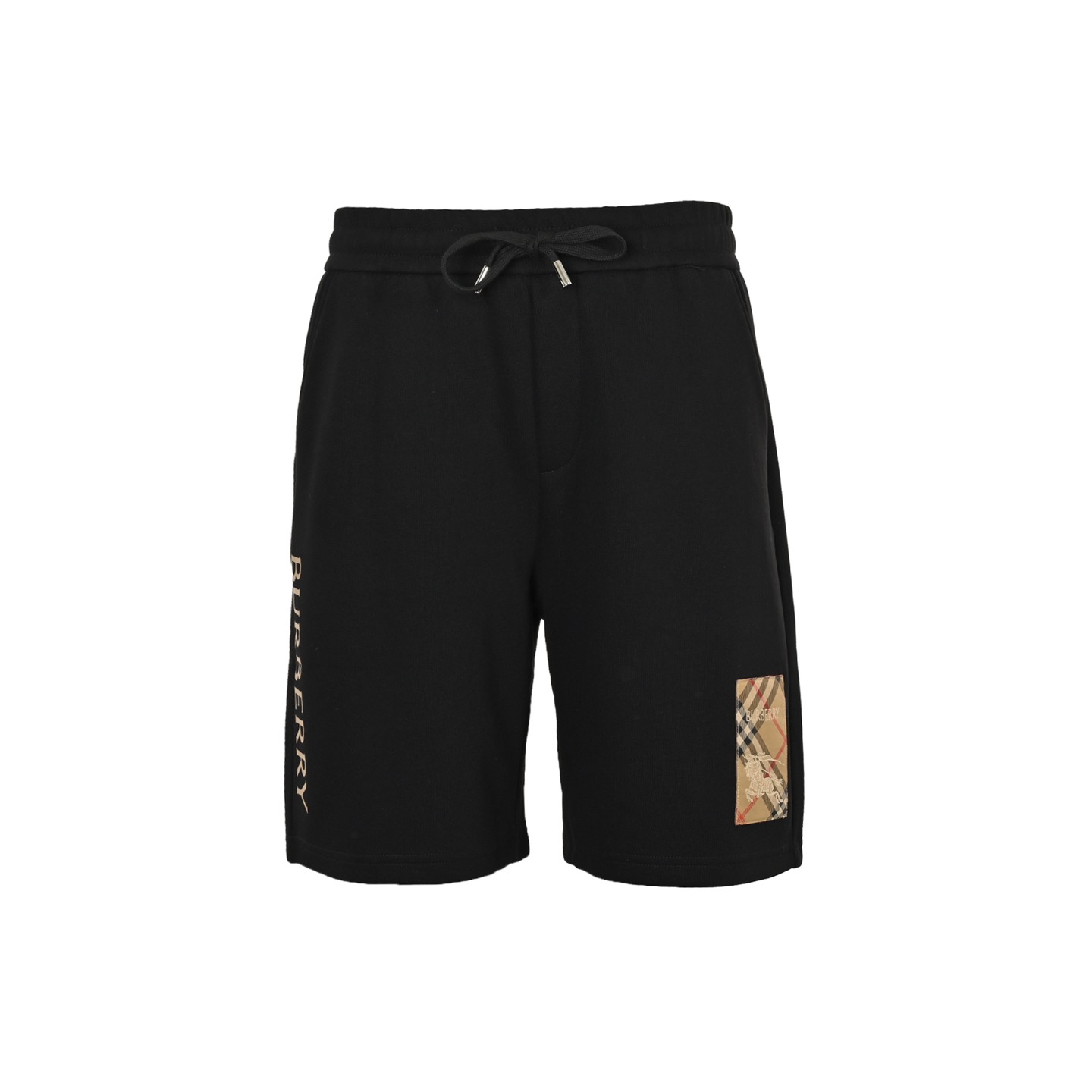 Burberry/25ss 战马贴布压胶字母短裤 巴宝莉爆款短裤 黑 杏