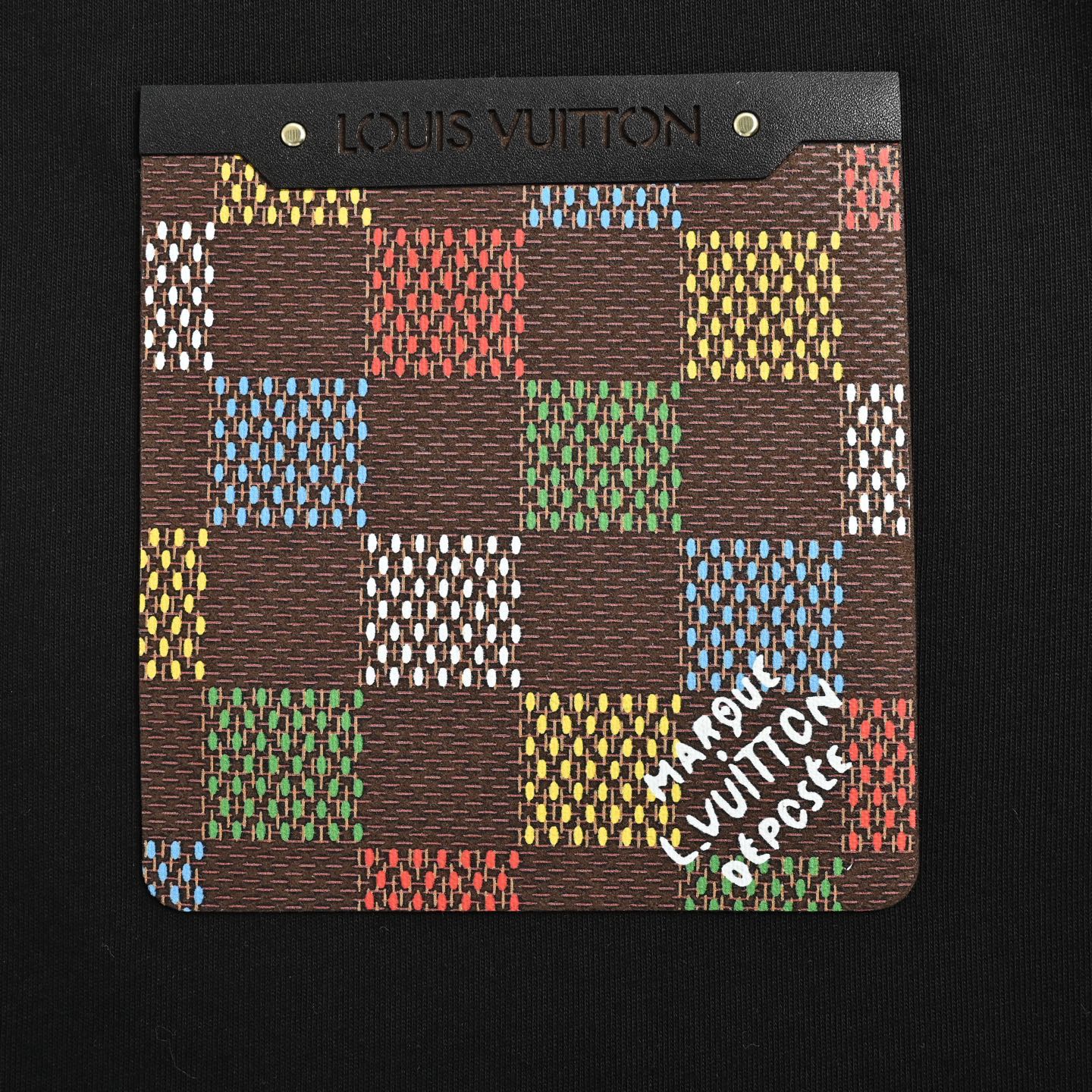 Louis Vuitton/路易威登 25ss 棋盘格皮牌口袋短袖