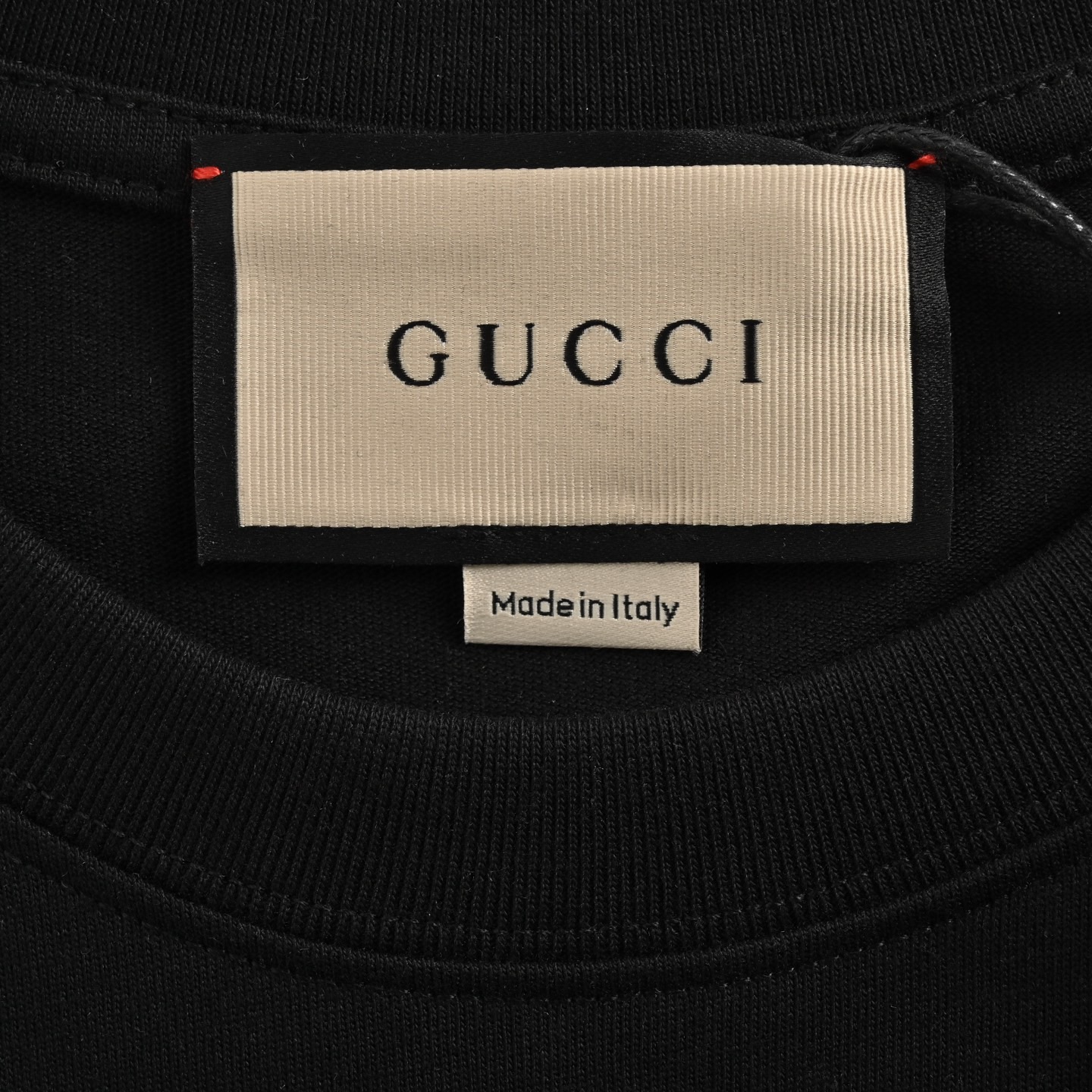 Gucci/古驰 经典方块logo印花短袖 黑色 杏色