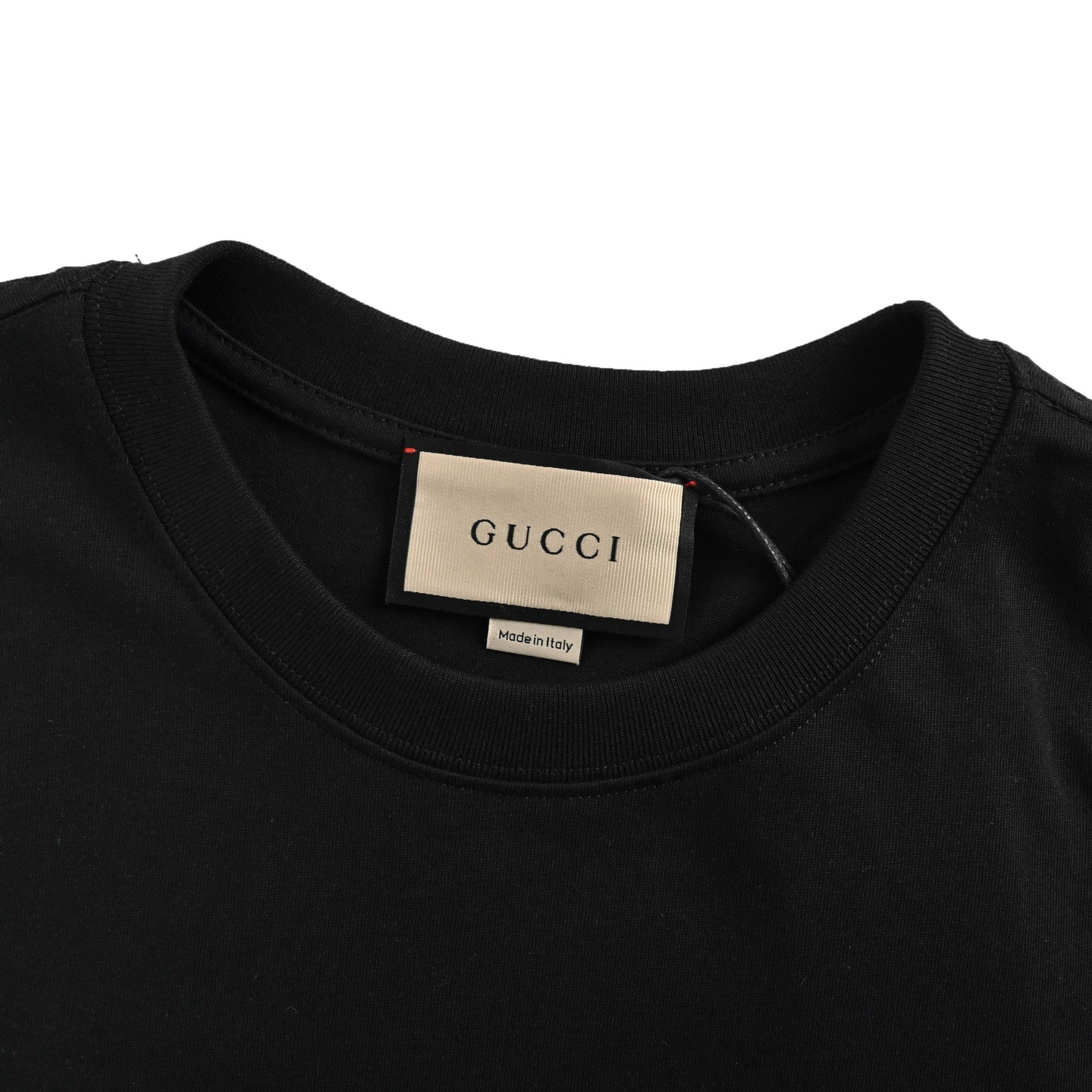 Gucci/古驰 经典方块logo印花短袖 黑色 杏色