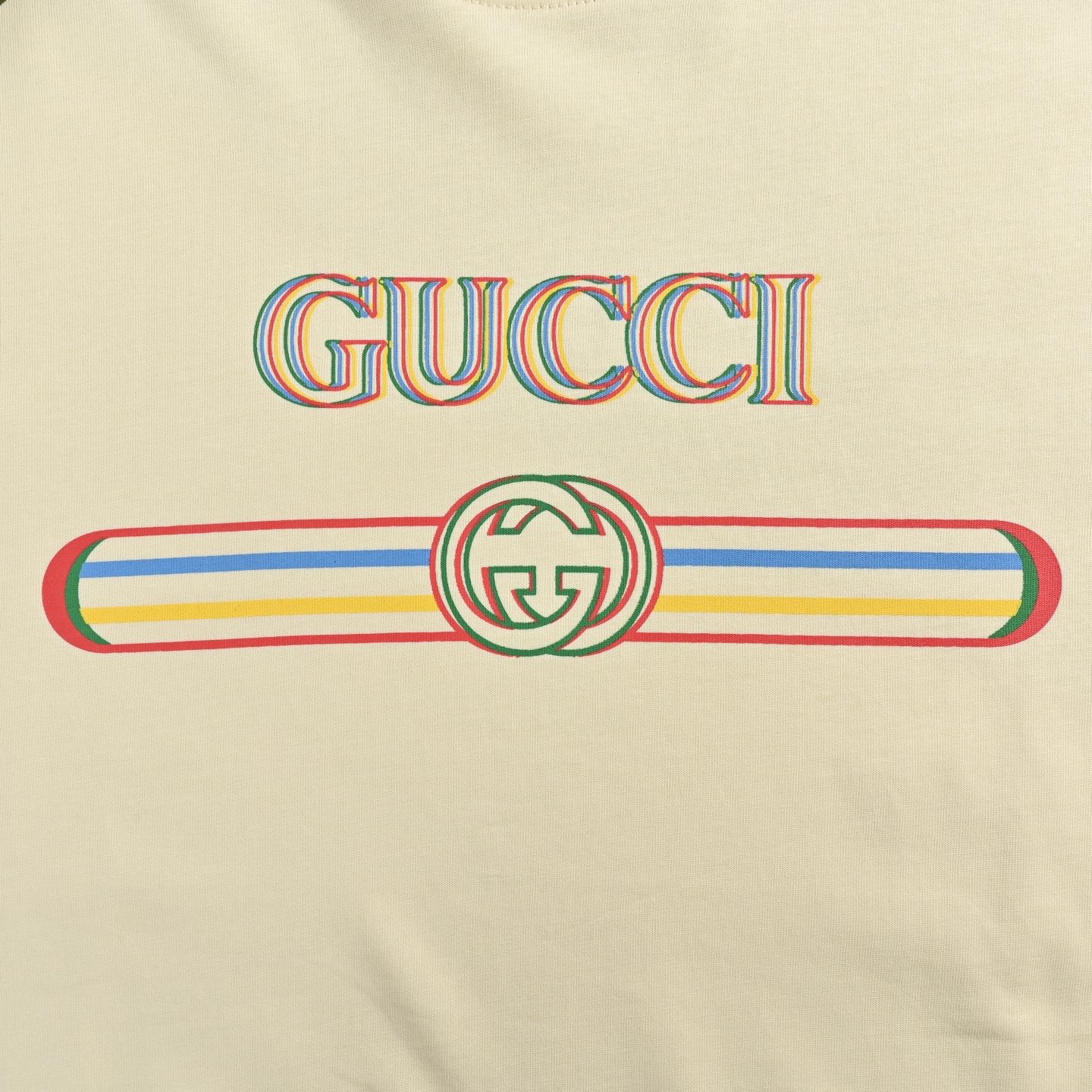 Gucci/古驰 25ss 重影腰带logo短袖 杏色