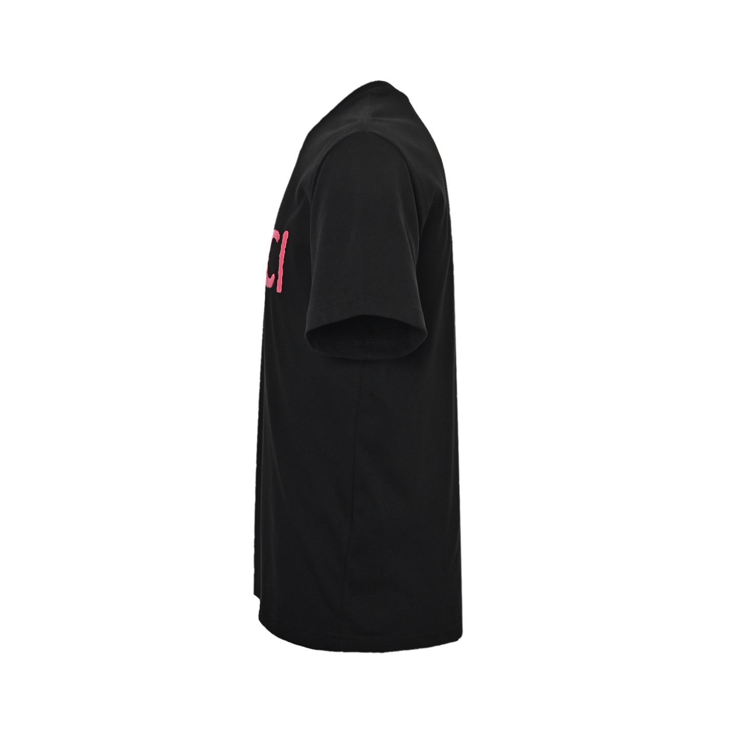 Gucci/古驰 粉色字母logo刺绣短袖 黑色 白色