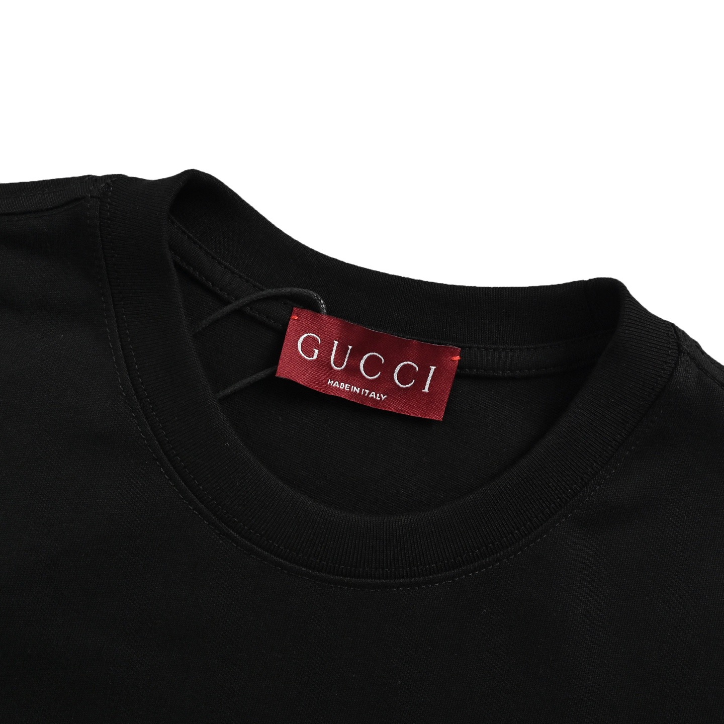 Gucci/古驰 粉色字母logo刺绣短袖 黑色 白色